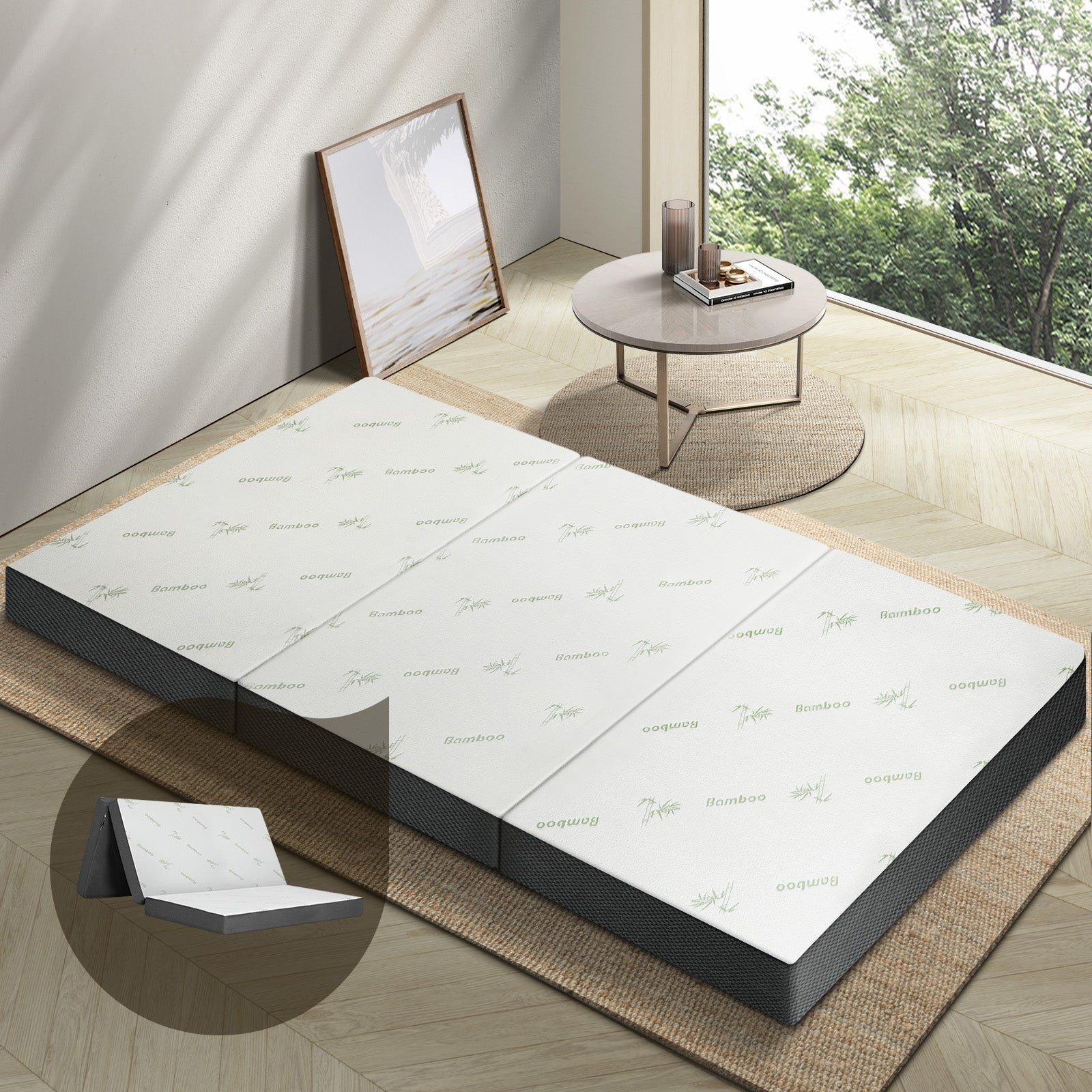 Bedra Folding Mattress Foldable Bed 3 4 Fold Sleeping Floor Mat Camping Cushion - Sunyee