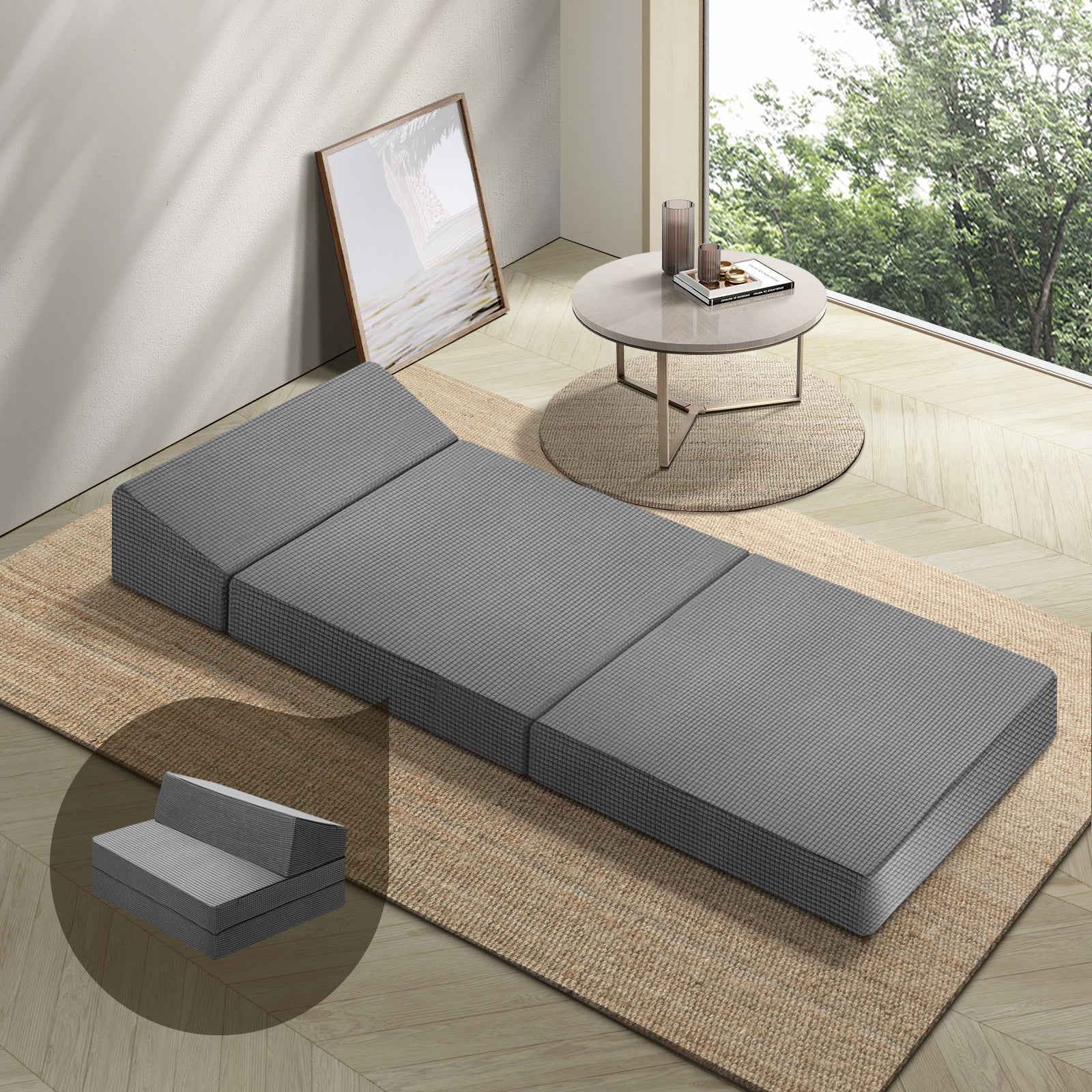 Bedra Folding Mattress Foldable Bed 3 4 Fold Sleeping Floor Mat Camping Cushion - Sunyee