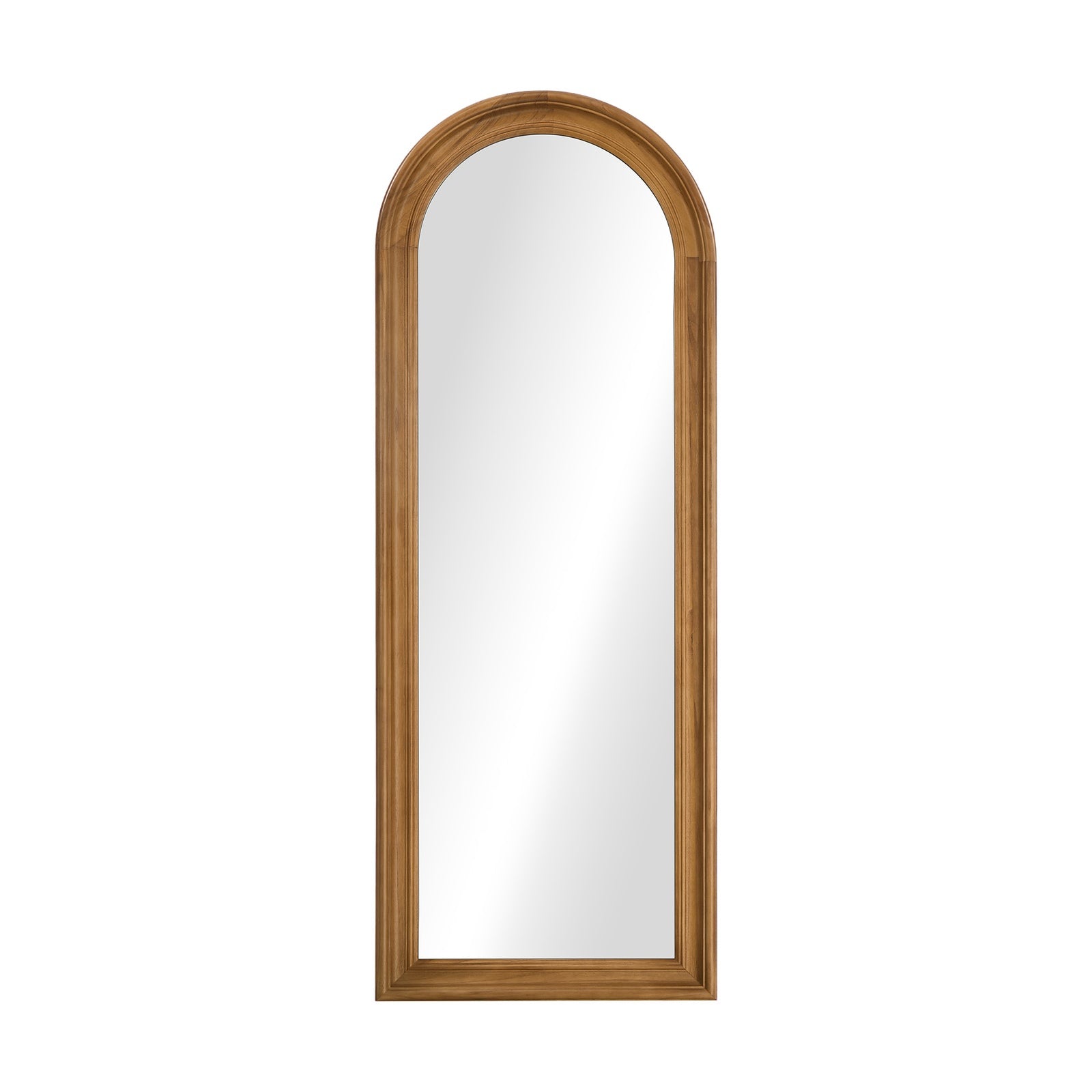 Oikiture Full Length Mirror Elegance Arch 165x60cm Brown Wood Floor Mirrors - Sunyee