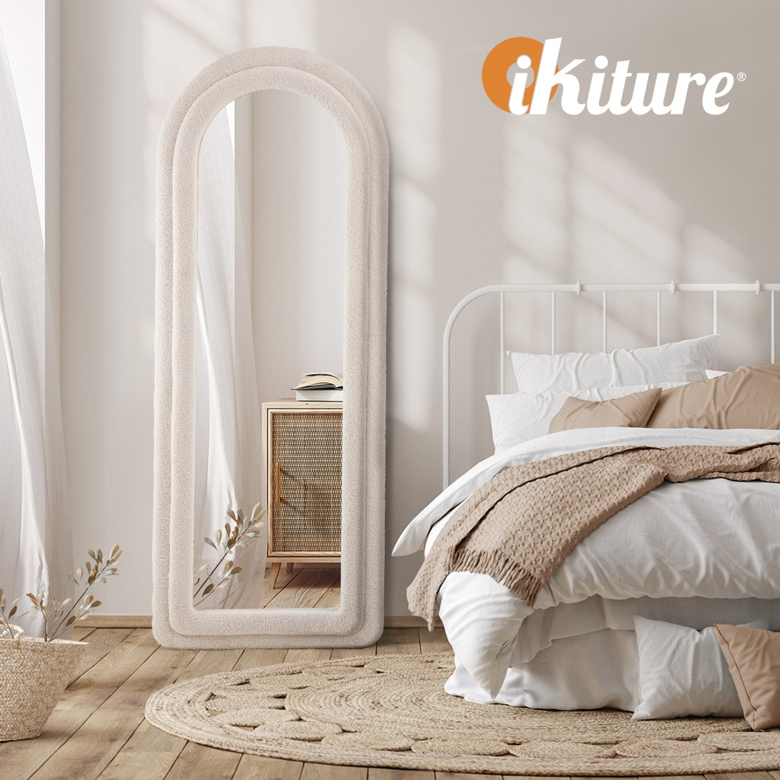 Oikiture 1.8M Full Length Mirror Boucle Frame Floor Mirrors Dressing Bedroom - Sunyee