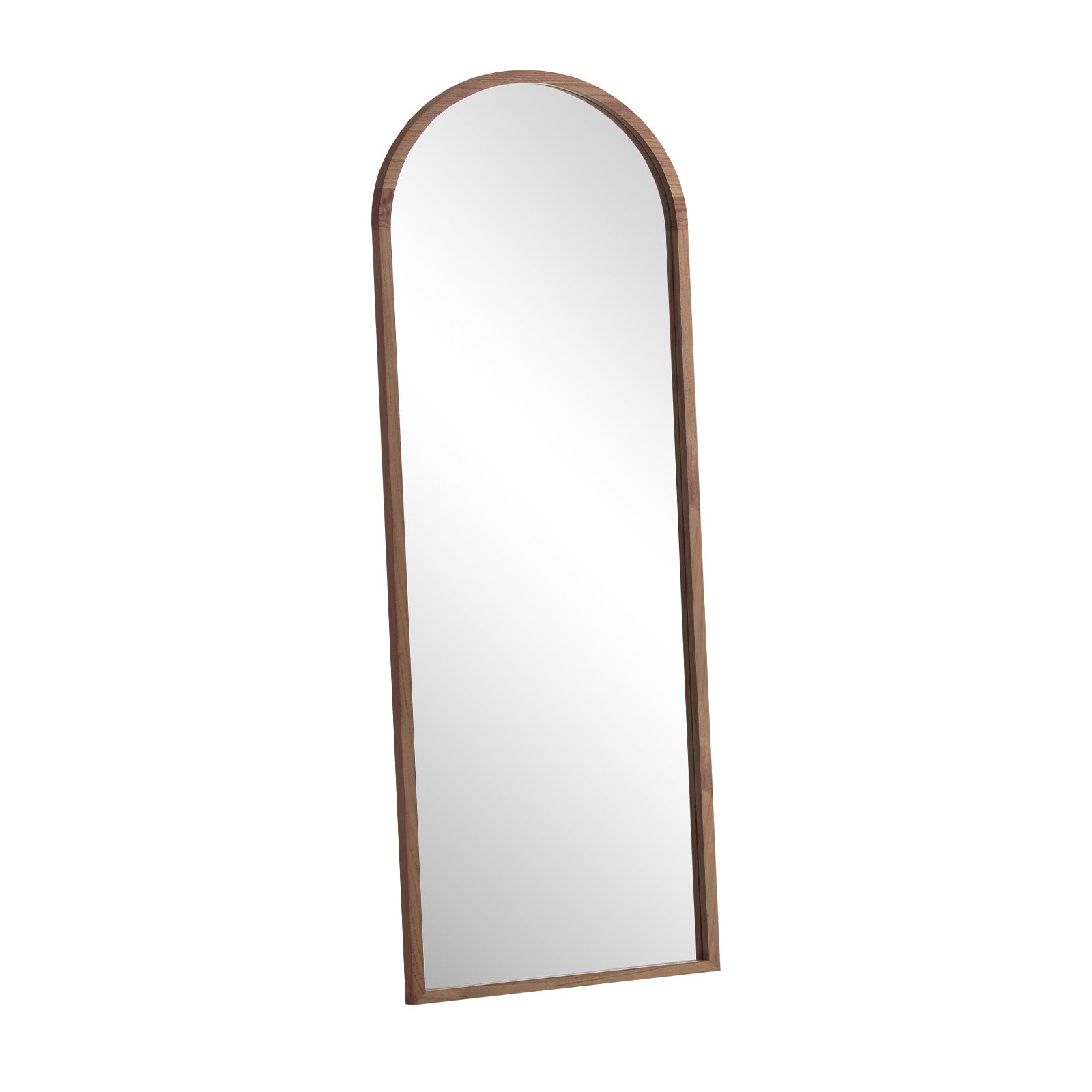Oikiture Wooden Full Length Mirror 180x70cm Arched Dressing Floor Mirrors Brown - Sunyee
