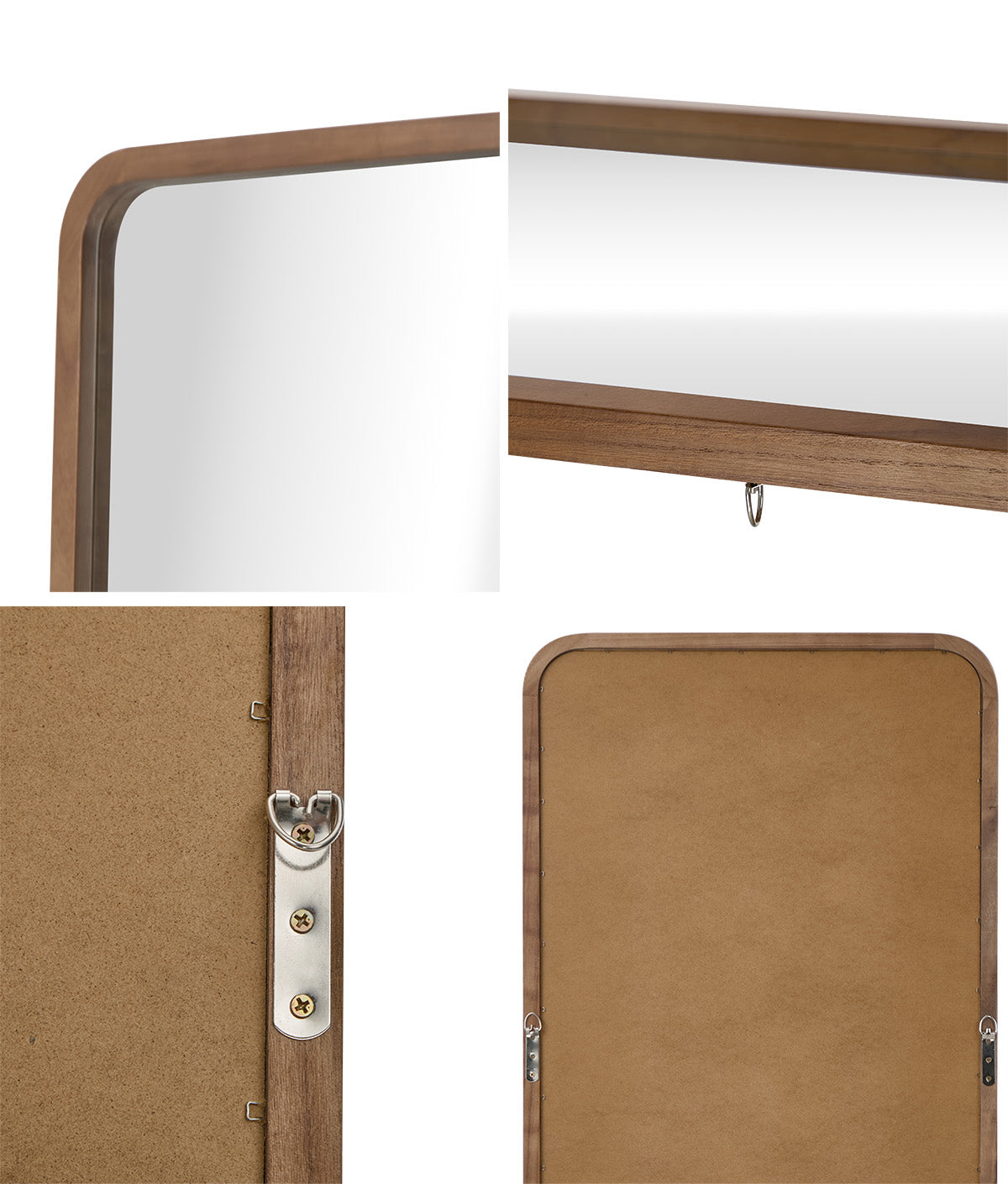 Oikiture Full Length Mirror 180x70cm Rectangle Dressing Floor Mirrors Walnut - Sunyee