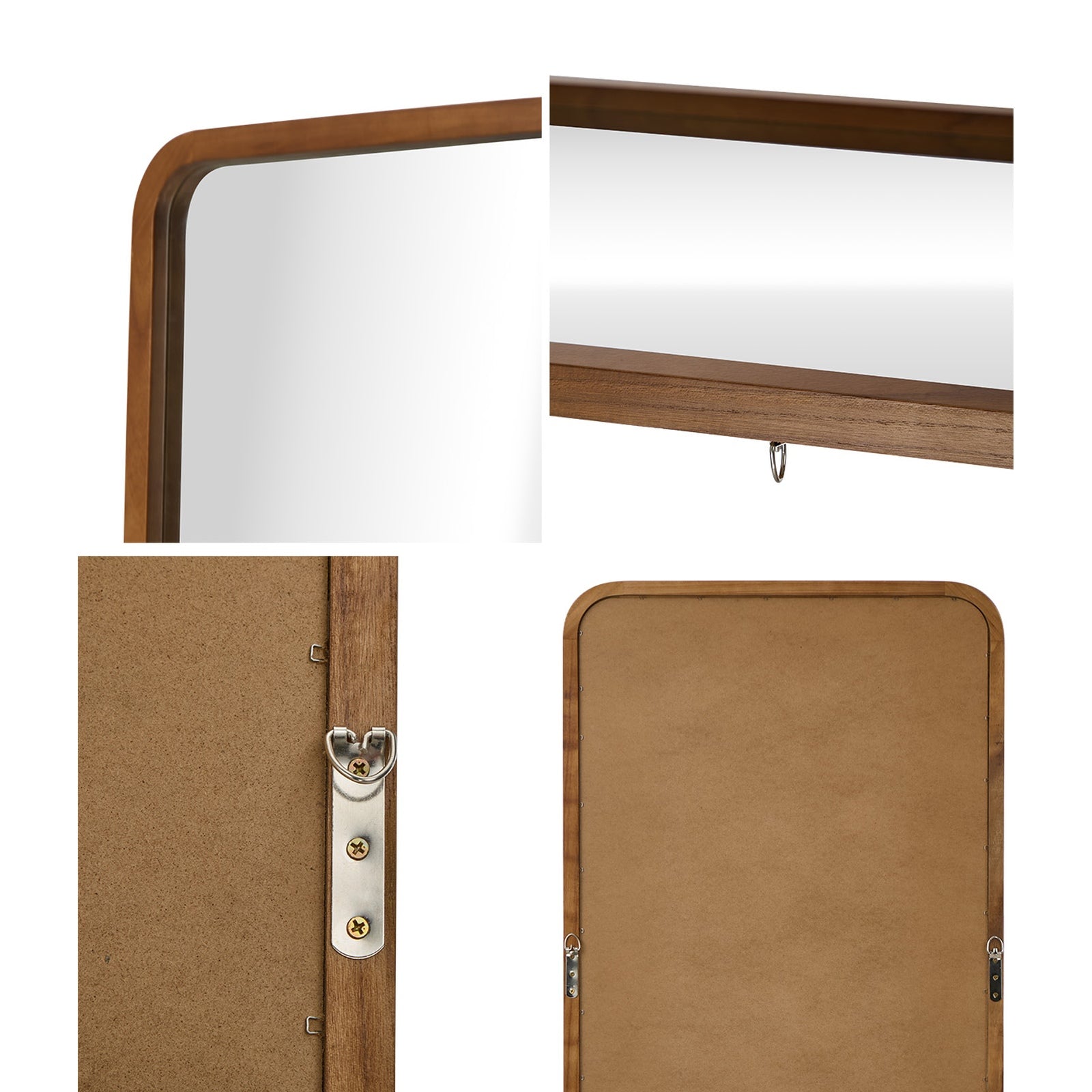 Oikiture Full Length Mirror 180x70cm Rectangle Dressing Floor Mirrors Walnut - Sunyee