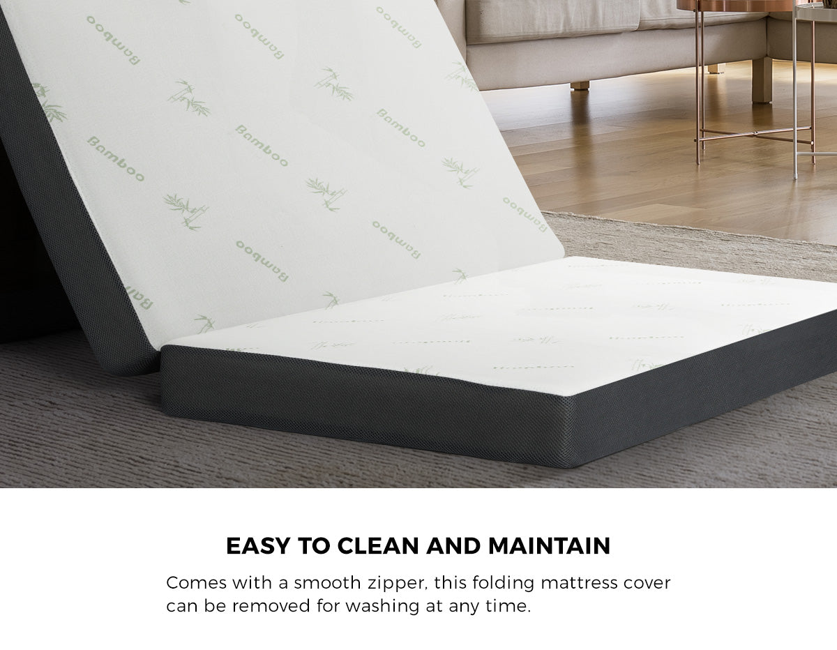 Bedra Foldable Mattress Bamboo 4 Fold Folding Mattresses Camping Floor Cushion - Sunyee