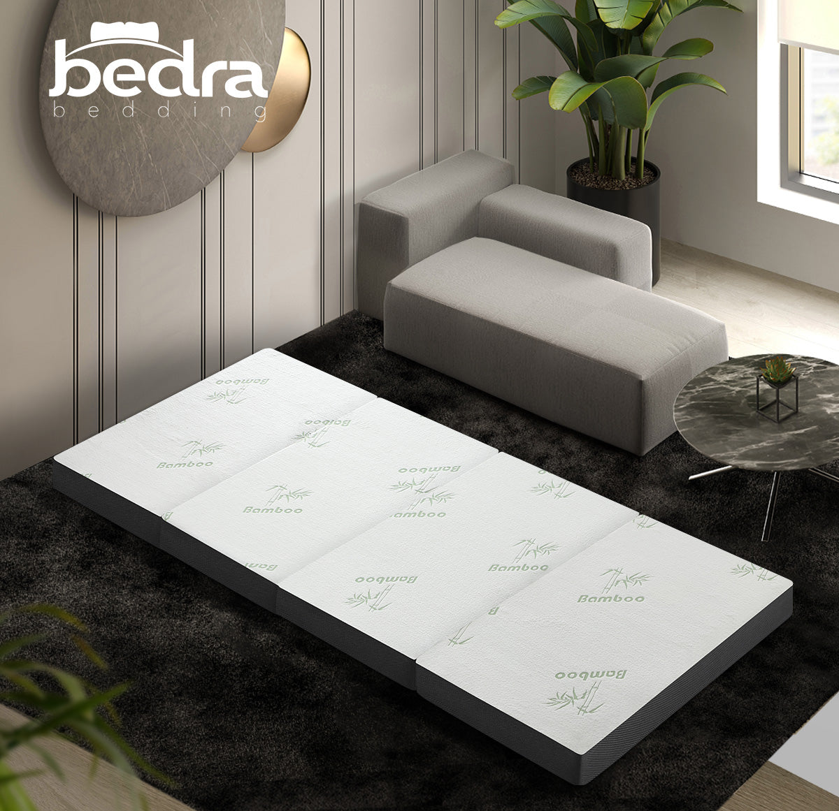 Bedra Foldable Mattress Bamboo 4 Fold Folding Mattresses Camping Floor Cushion - Sunyee