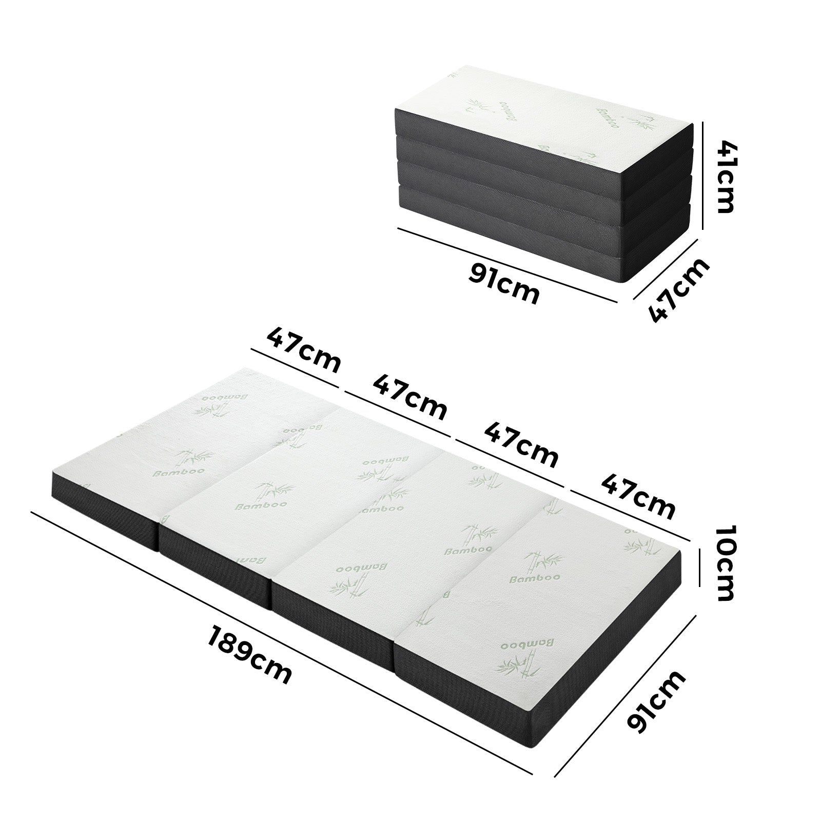 Bedra Foldable Mattress Bamboo 4 Fold Folding Mattresses Camping Floor Cushion - Sunyee