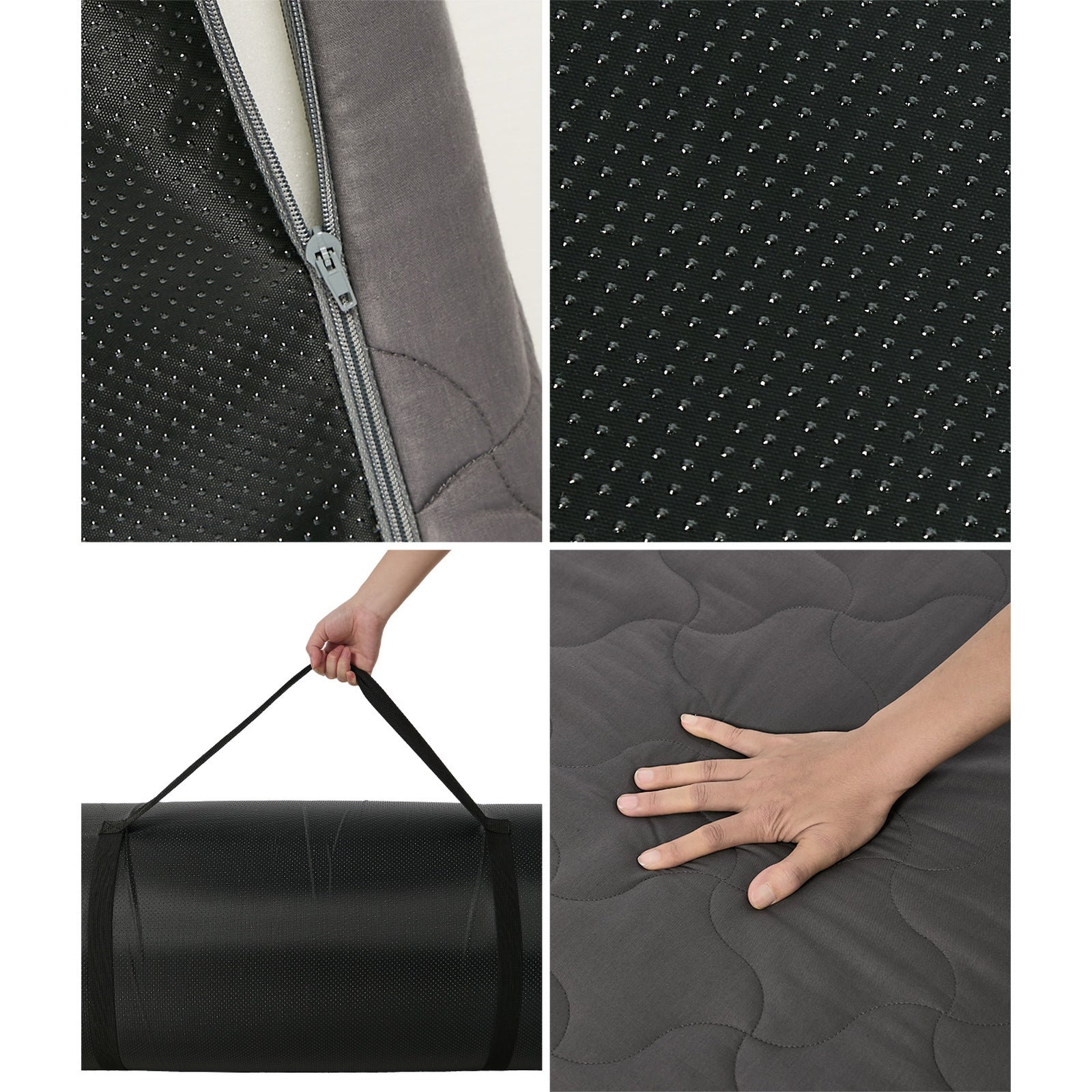 Bedra Roll Up Floor Mattress Portable Camping Mat Tatami with Carry Handle Grey