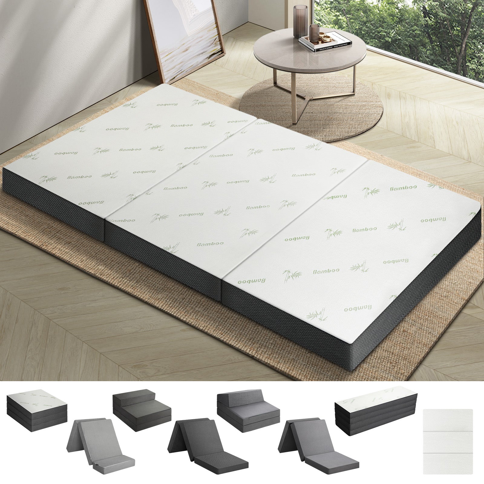 Bedra Folding Mattress Foldable Bed 3 4 Fold Sleeping Floor Mat Camping Cushion - Sunyee