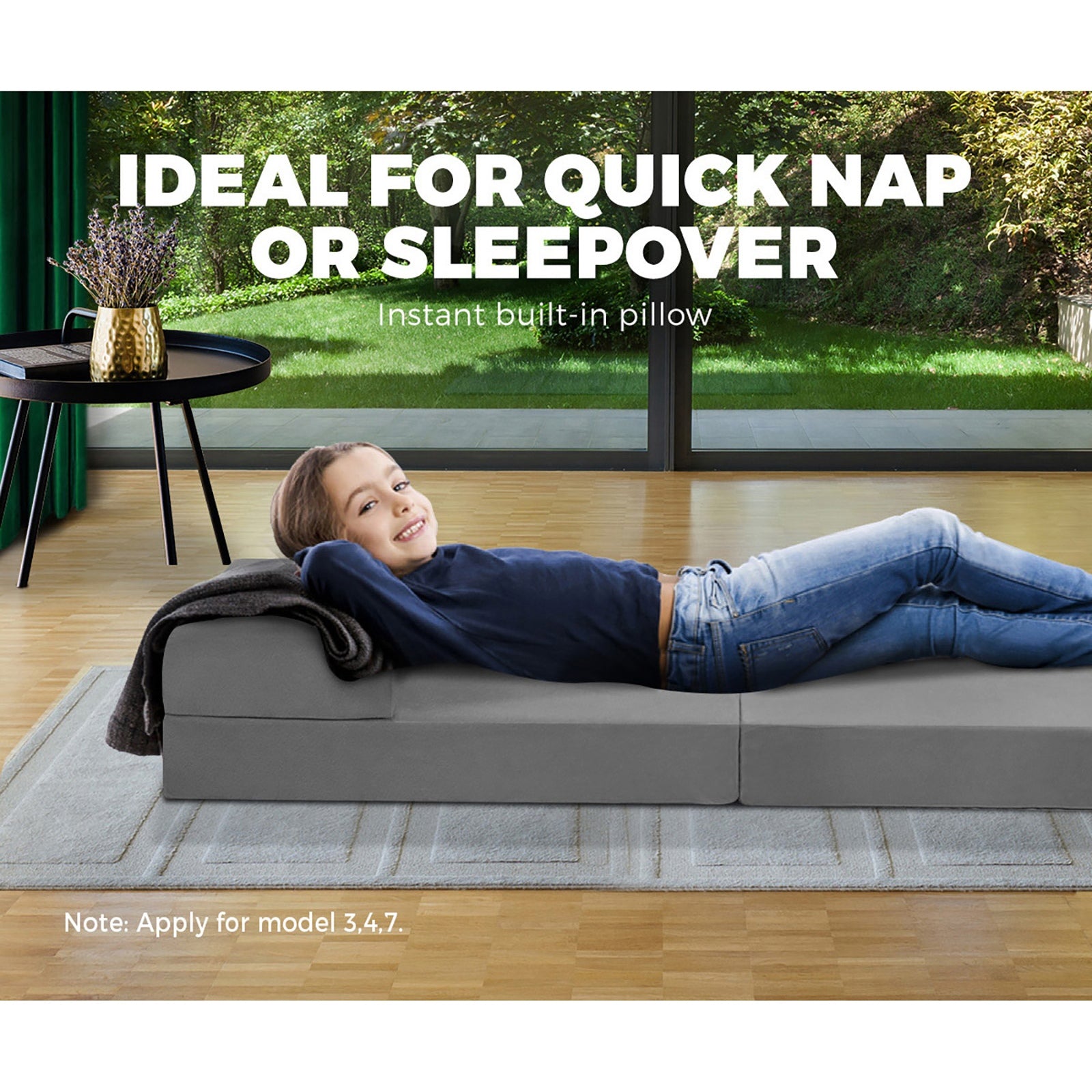 Bedra Folding Foam Mattress Sofa Bed Trifold Sleeping Floor Mat Camping Cushion - Sunyee