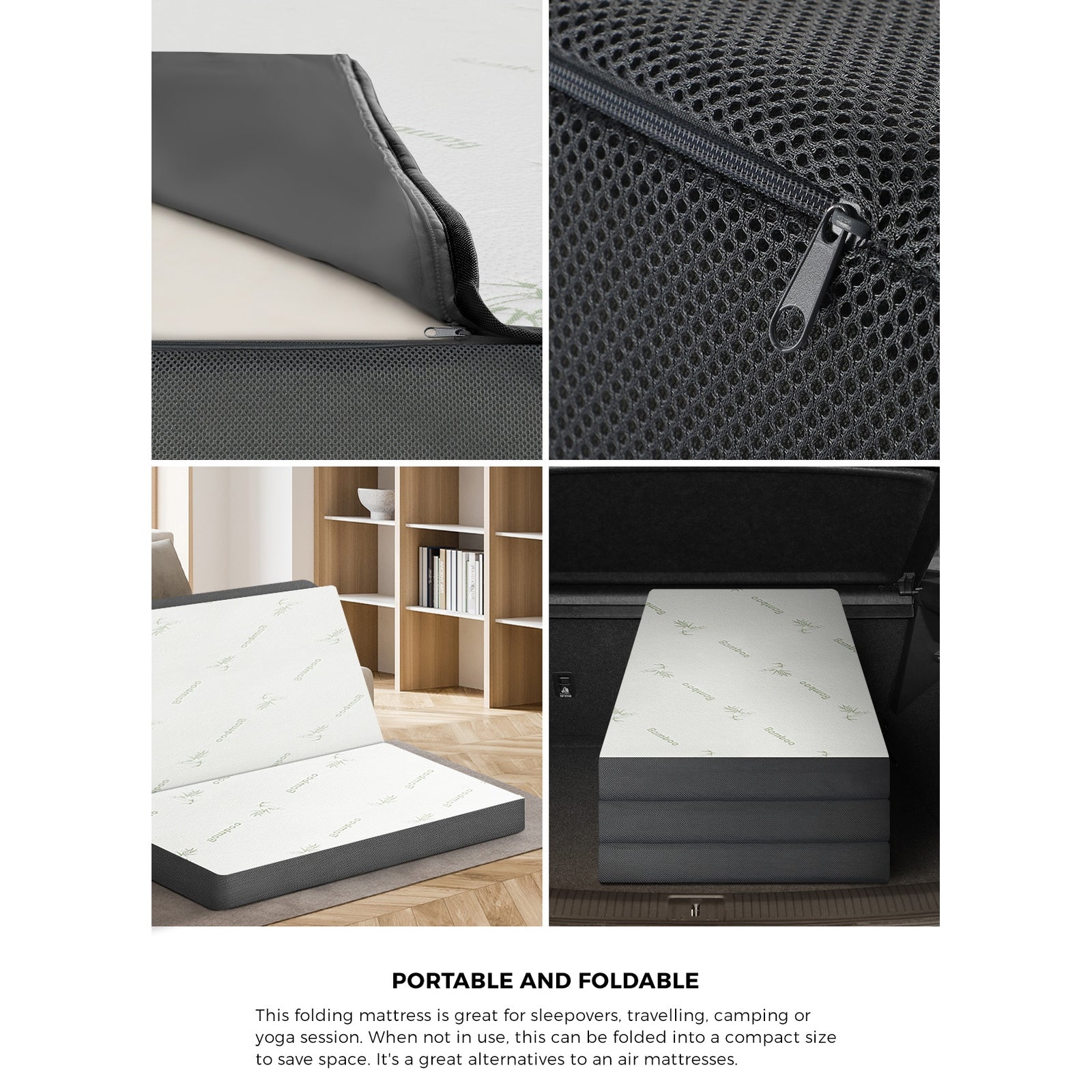 Bedra Folding Mattress Foldable Bed 3 4 Fold Sleeping Floor Mat Camping Cushion - Sunyee
