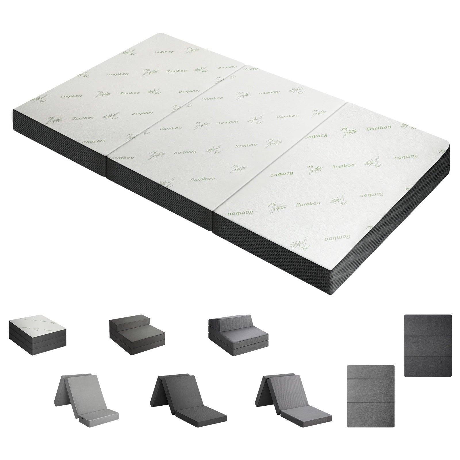 Bedra Folding Foam Mattress Sofa Bed Trifold Sleeping Floor Mat Camping Cushion - Sunyee