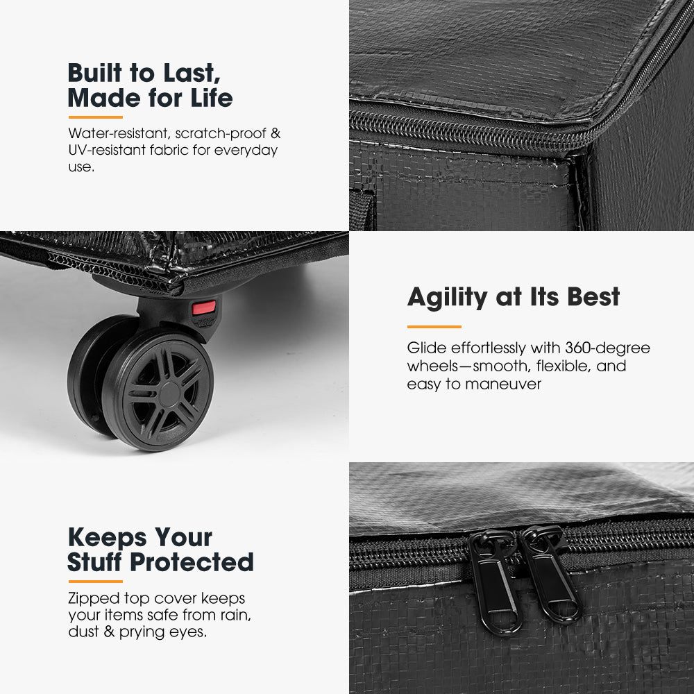 San Hima Rolling Trolley Bag Wheeled Travel Tote Durable Shopping Cart 100L - Sunyee