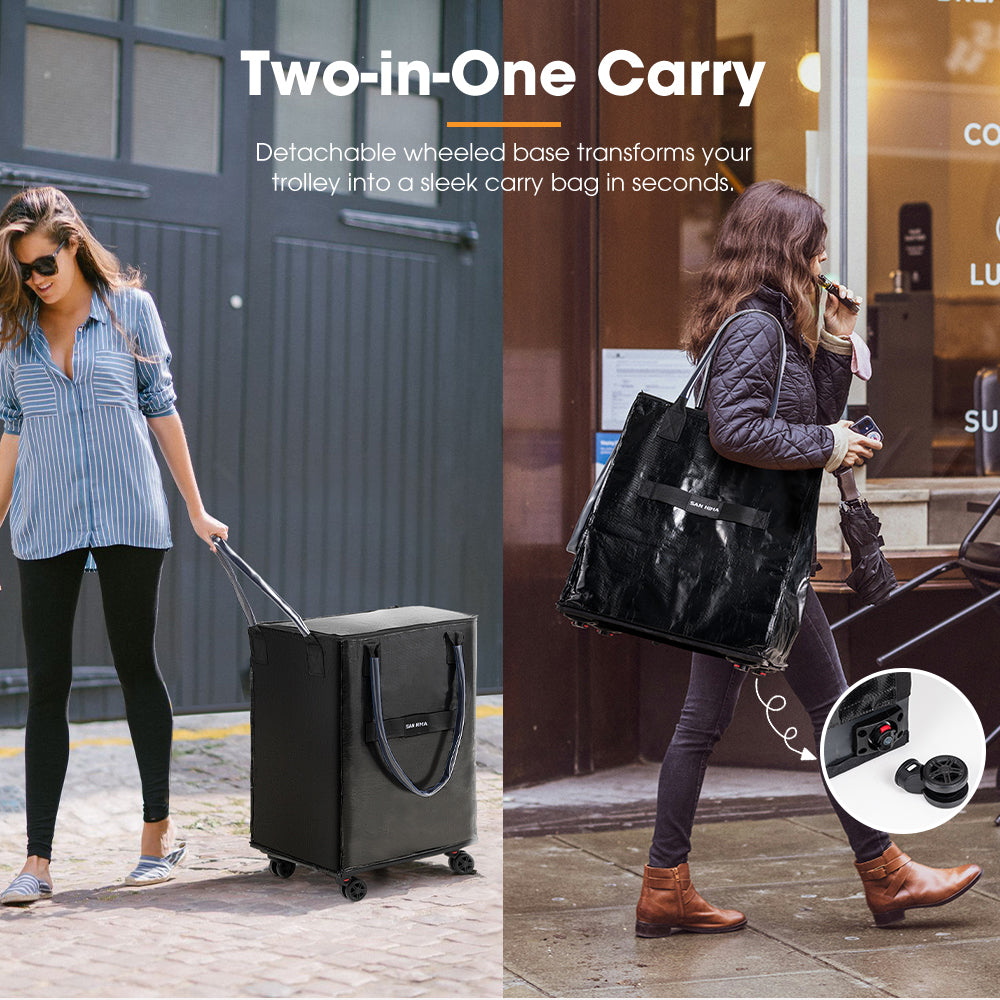 San Hima Rolling Trolley Bag Wheeled Travel Tote Durable Shopping Cart 100L - Sunyee