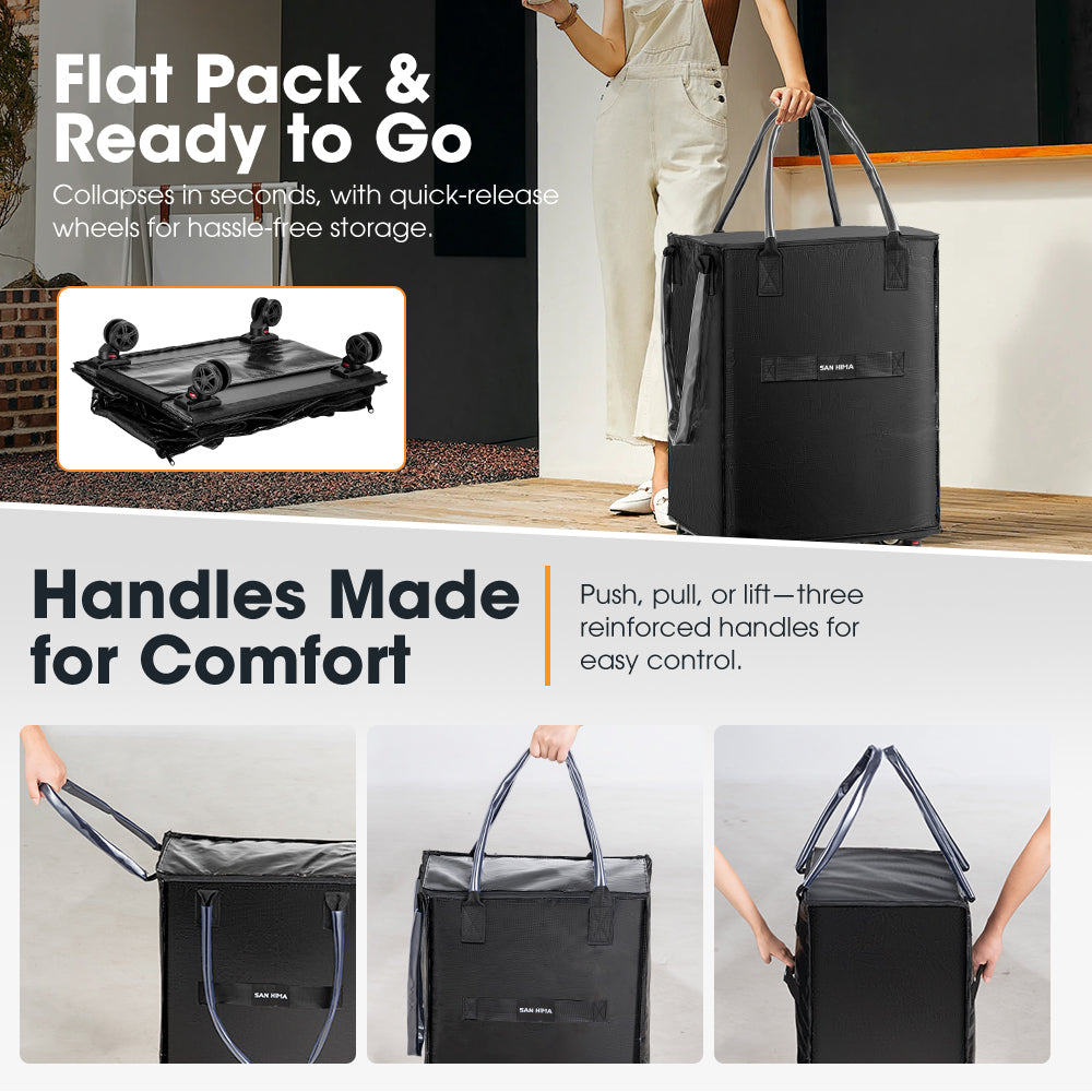 San Hima Rolling Trolley Bag Wheeled Travel Tote Durable Shopping Cart 100L - Sunyee