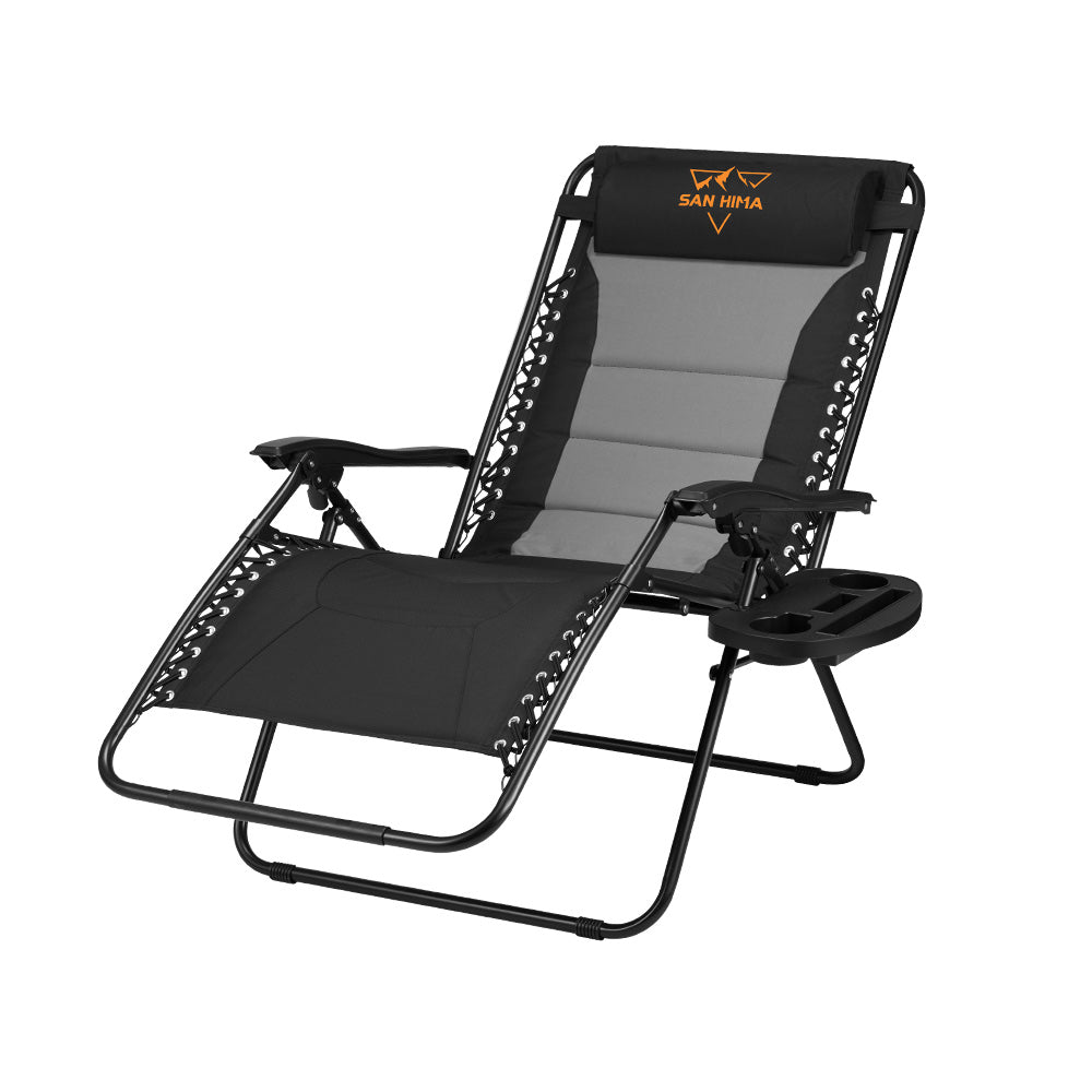 San Hima Folding Camping Chair Portable Lounge Recliner Outdoor Thick Padding - Sunyee