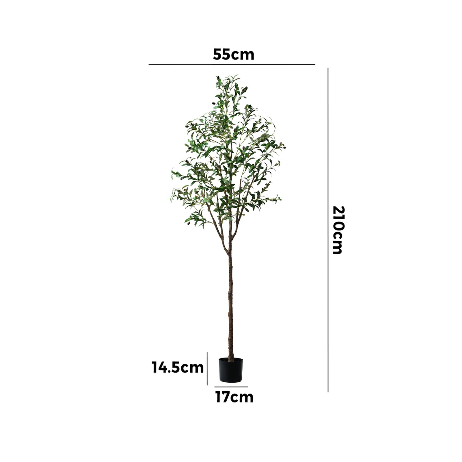 Livsip 210cm Artificial Olive Tree Lifelike Tall Faux Potted Plants Home Decor - Sunyee