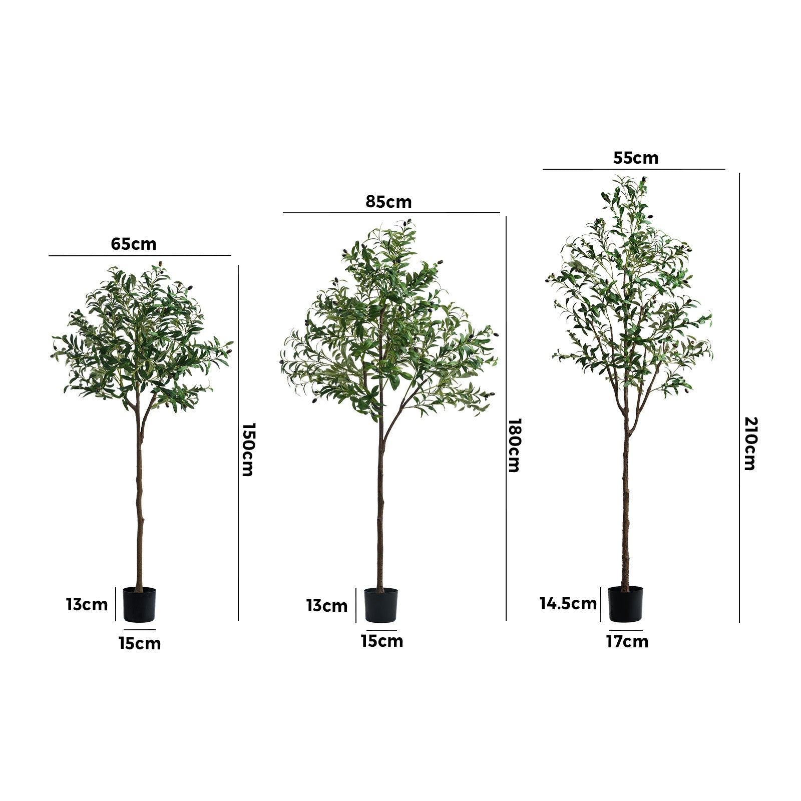 Livsip 150-210cm Artificial Olive Tree Lifelike Faux Plants Home Garden Decor - Sunyee