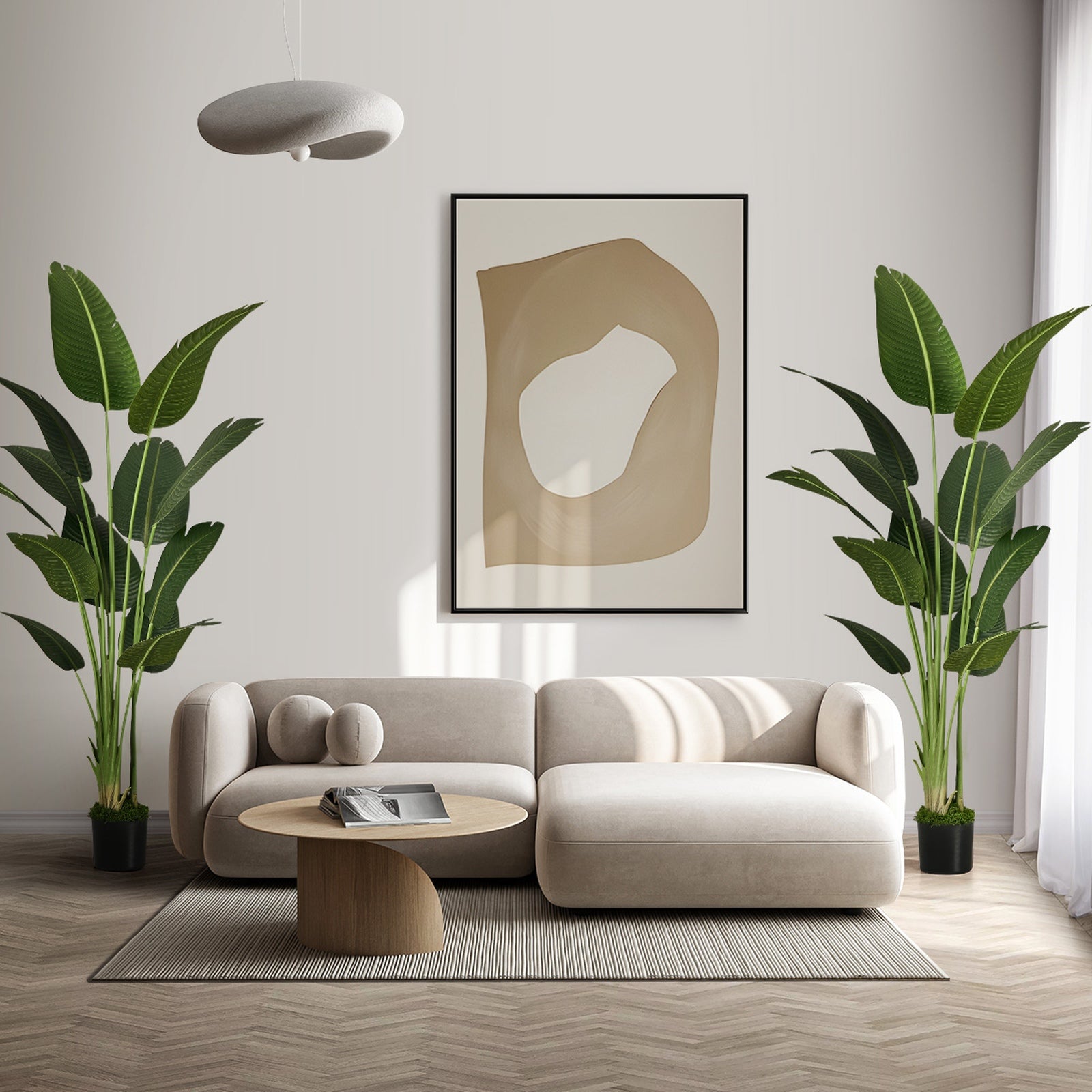 Livsip 2 Pack Artificial Bird of Paradise Plant 180cm Fake Palm Tree Home Decor