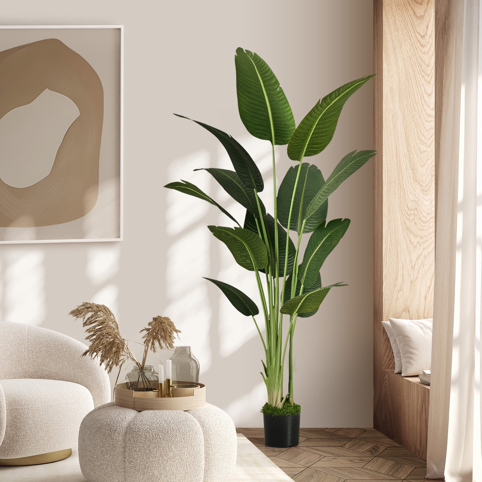 Livsip 180cm Artificial Bird of Paradise Plant Fake Palm Tree Home Garden Decor