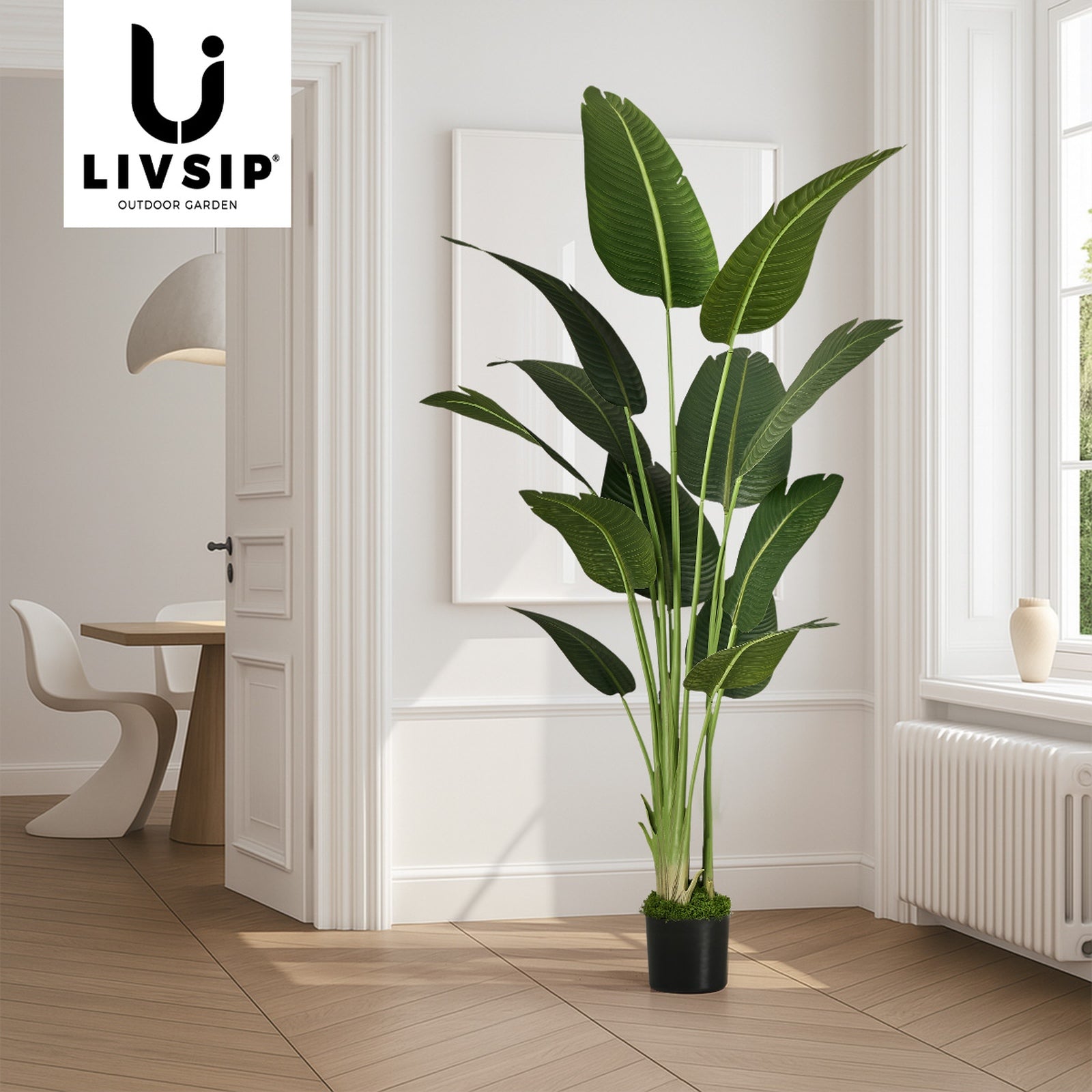 Livsip 180cm Artificial Bird of Paradise Plant Fake Palm Tree Home Garden Decor