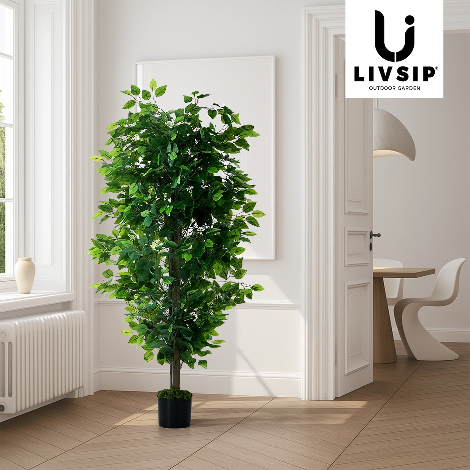Livsip 150cm Artificial Ficus Tree Realistic Potted Faux Plant Home Decor
