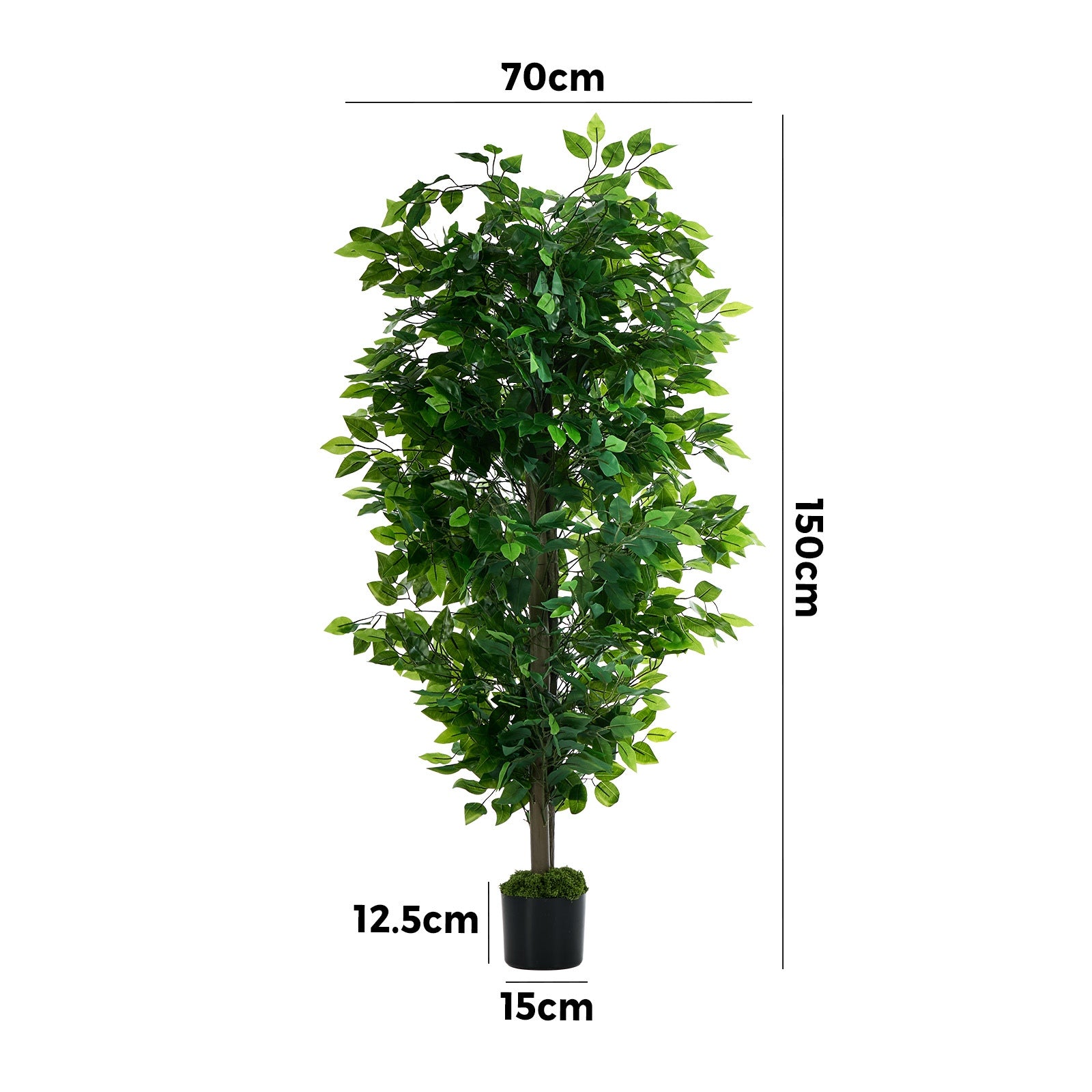 Livsip 150cm Artificial Ficus Tree Realistic Potted Faux Plant Home Decor
