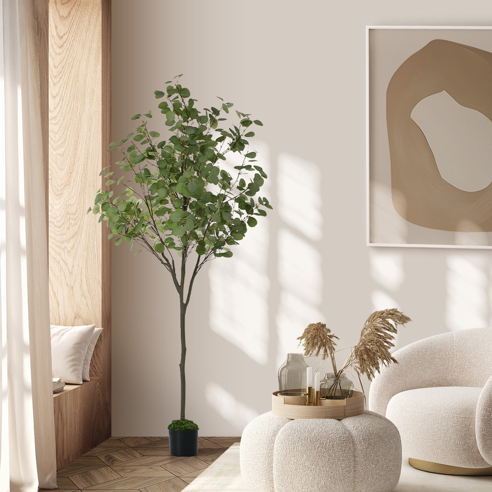 Livsip 150cm Artificial Eucalyptus Tree Realistic Potted Faux Plant Home Decor