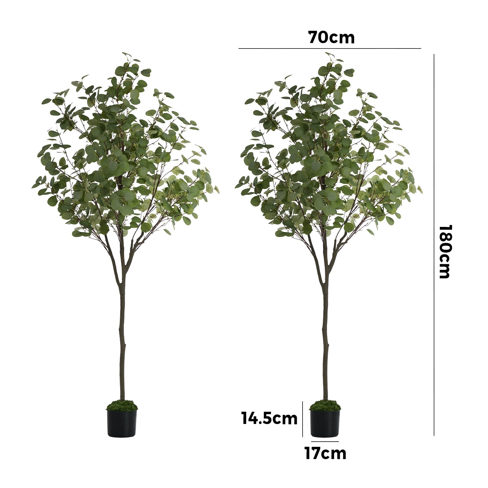 Livsip 2x Artificial Eucalyptus Tree 180cm Potted Faux Plant Outdoor Home Decor