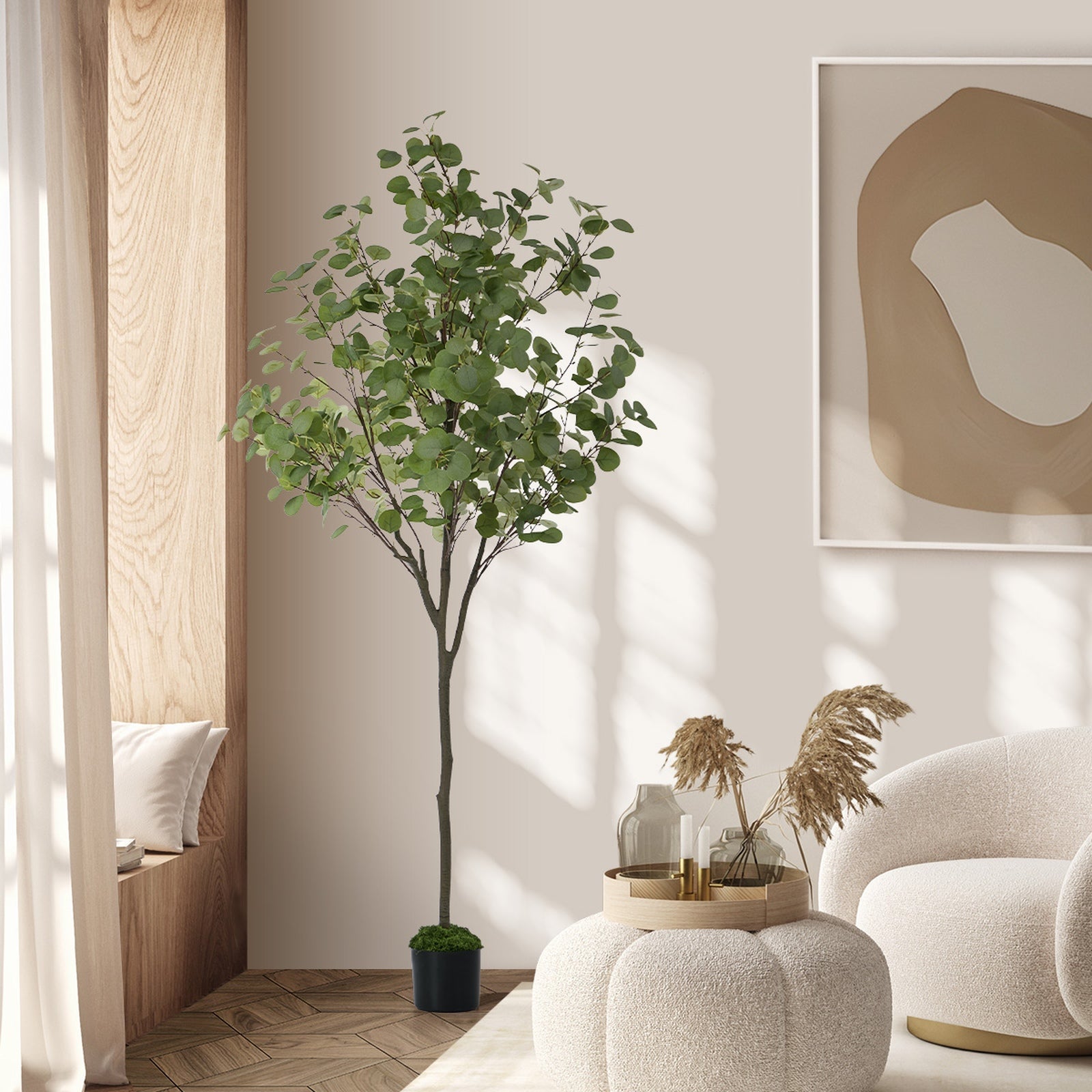 Livsip 180cm Artificial Eucalyptus Tree Realistic Potted Faux Plant Home Decor