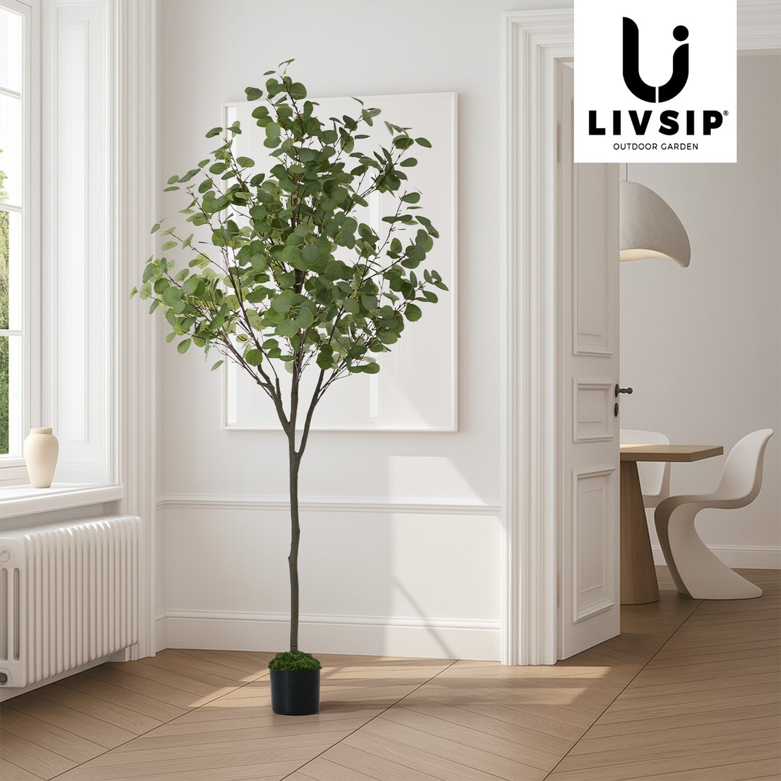Livsip 180cm Artificial Eucalyptus Tree Realistic Potted Faux Plant Home Decor