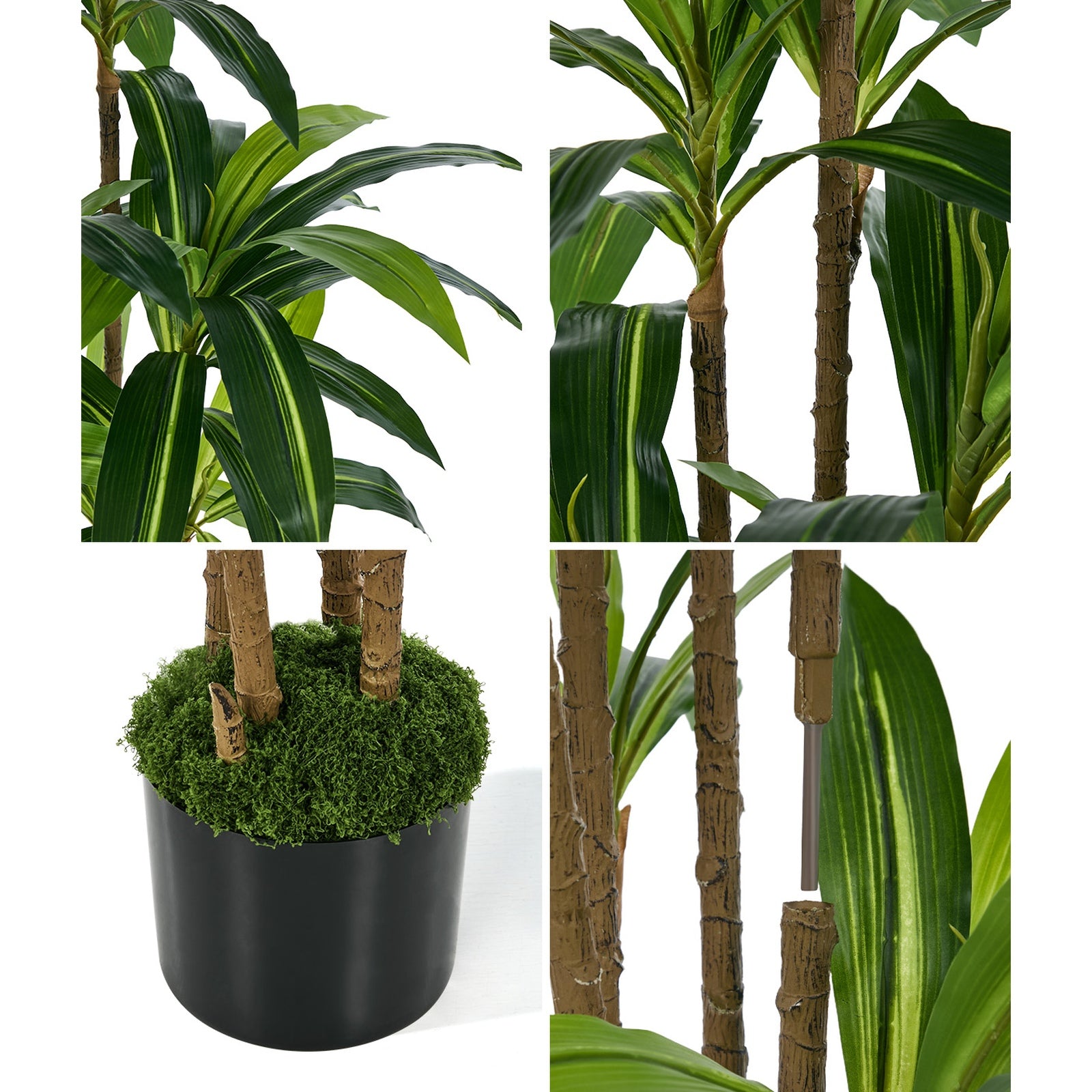 Livsip 2PCS Artificial Dracaena Tree 150cm Potted Faux Plant Outdoor Home Decor
