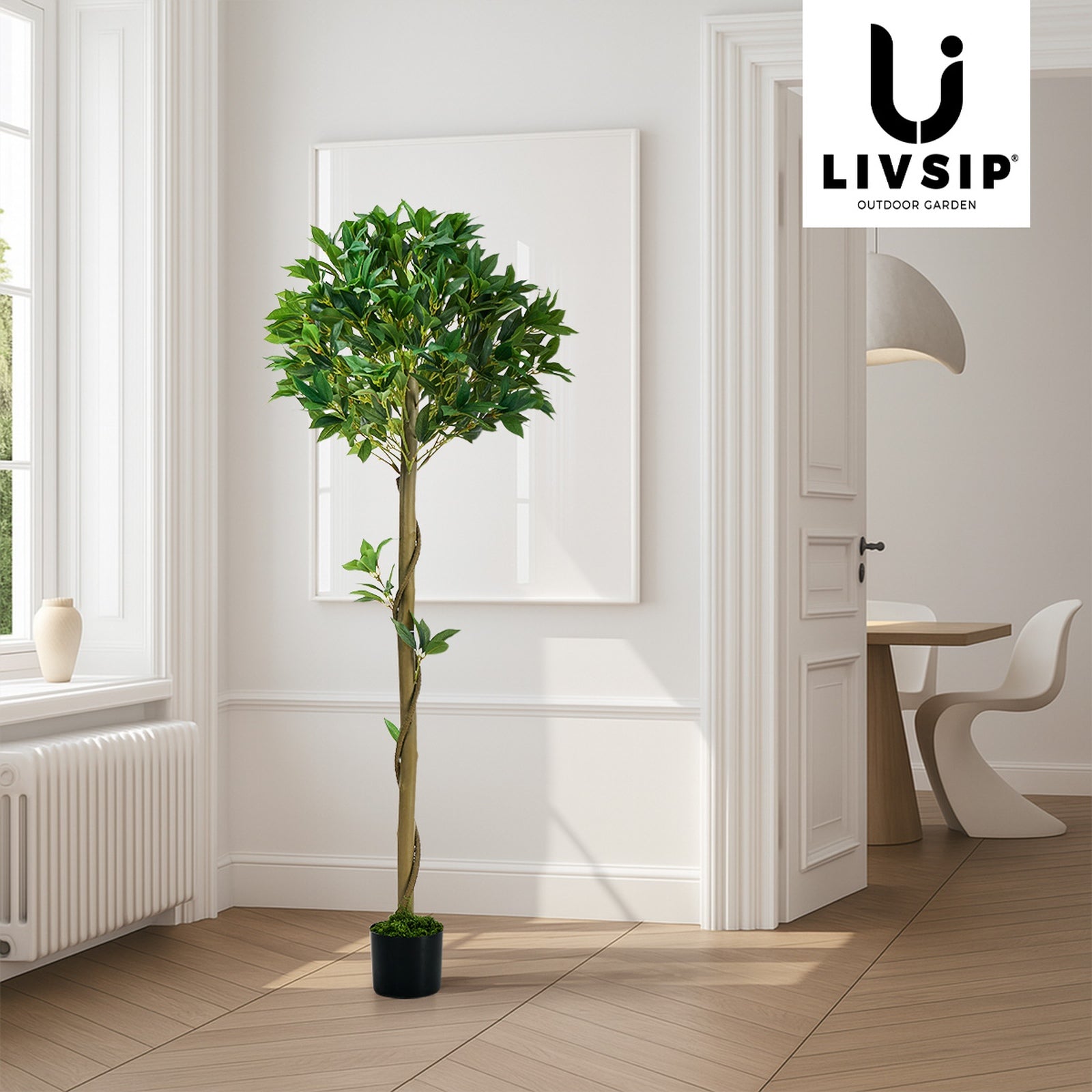 Livsip 150cm Artificial Bay Tree Realistic Potted Laurel Ball Topiary Faux Plant