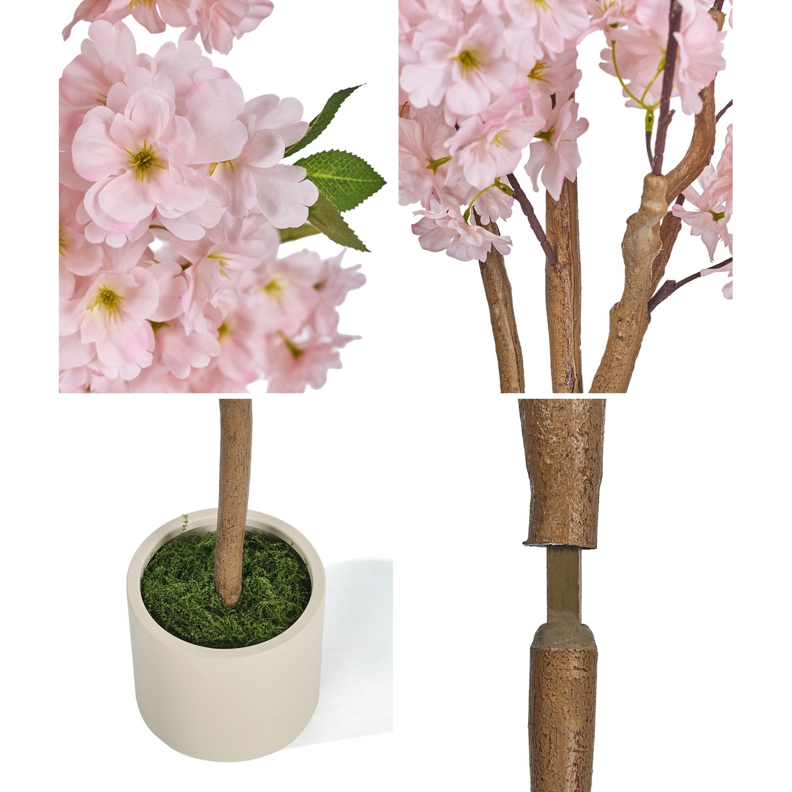 Livsip 2 Pack Artificial Cherry Blossom Tree 180cm Lifelike Potted Faux Plants