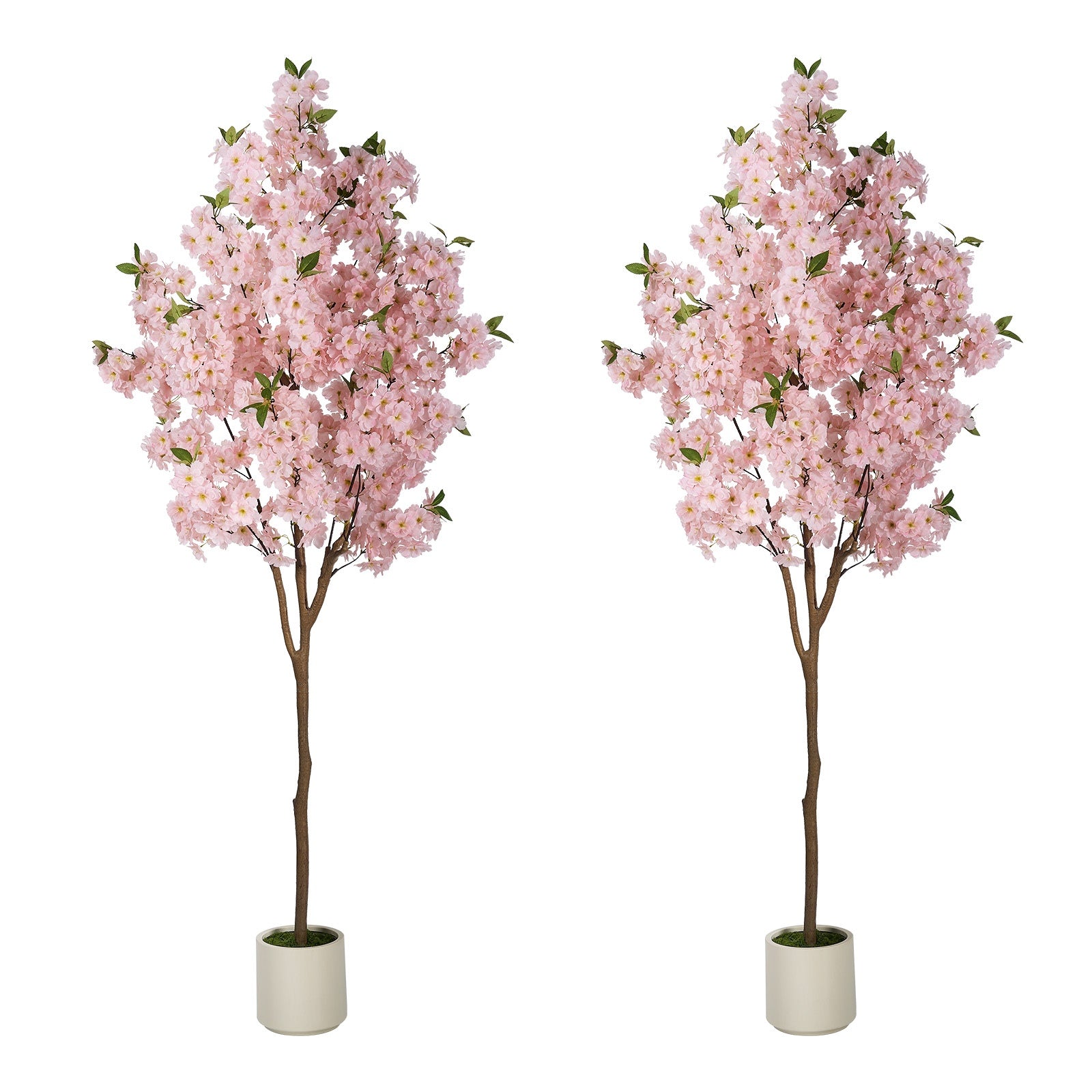 Livsip 2 Pack Artificial Cherry Blossom Tree 180cm Lifelike Potted Faux Plants