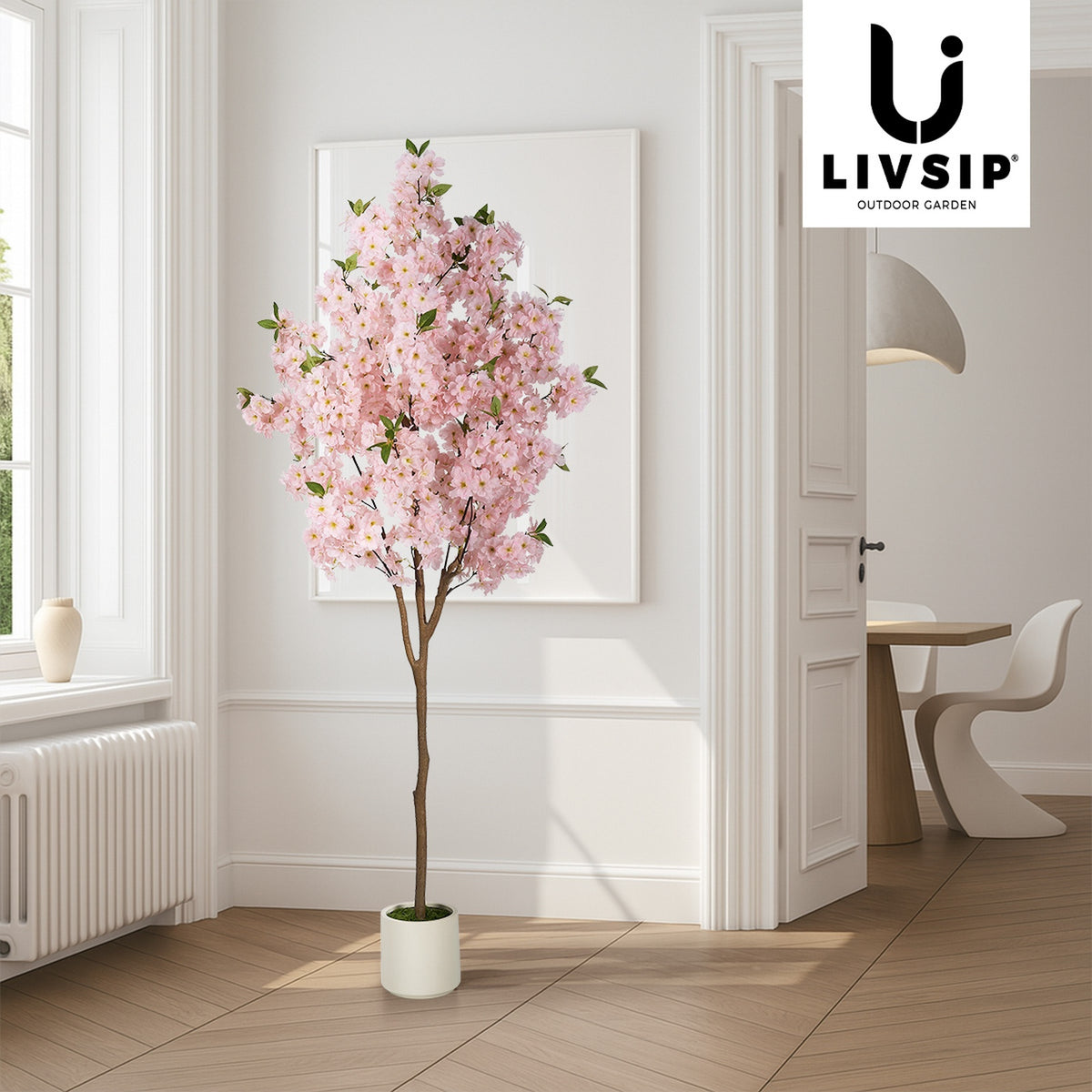 Livsip 180cm Artificial Cherry Blossom Tree Lifelike Potted Faux Plants
