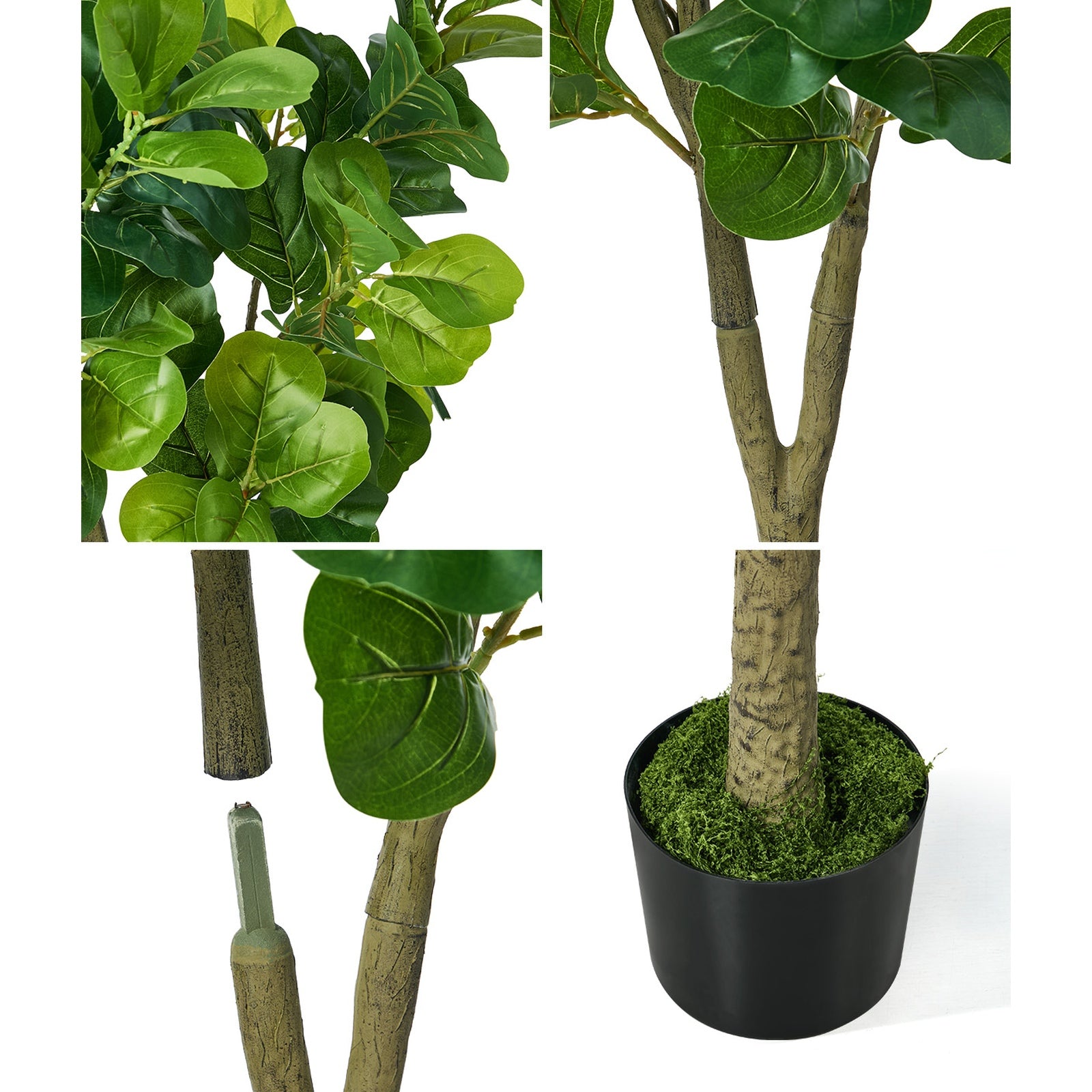 Livsip 150cm Artificial Fiddle Leaf Fig Tree Potted Faux Plant Home Decor