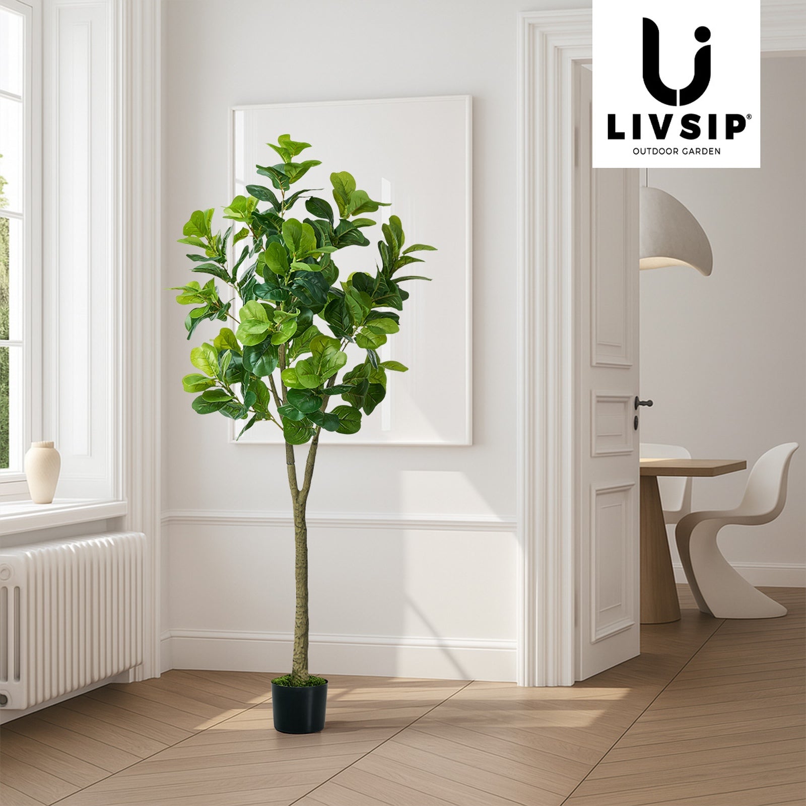Livsip 150cm Artificial Fiddle Leaf Fig Tree Potted Faux Plant Home Decor