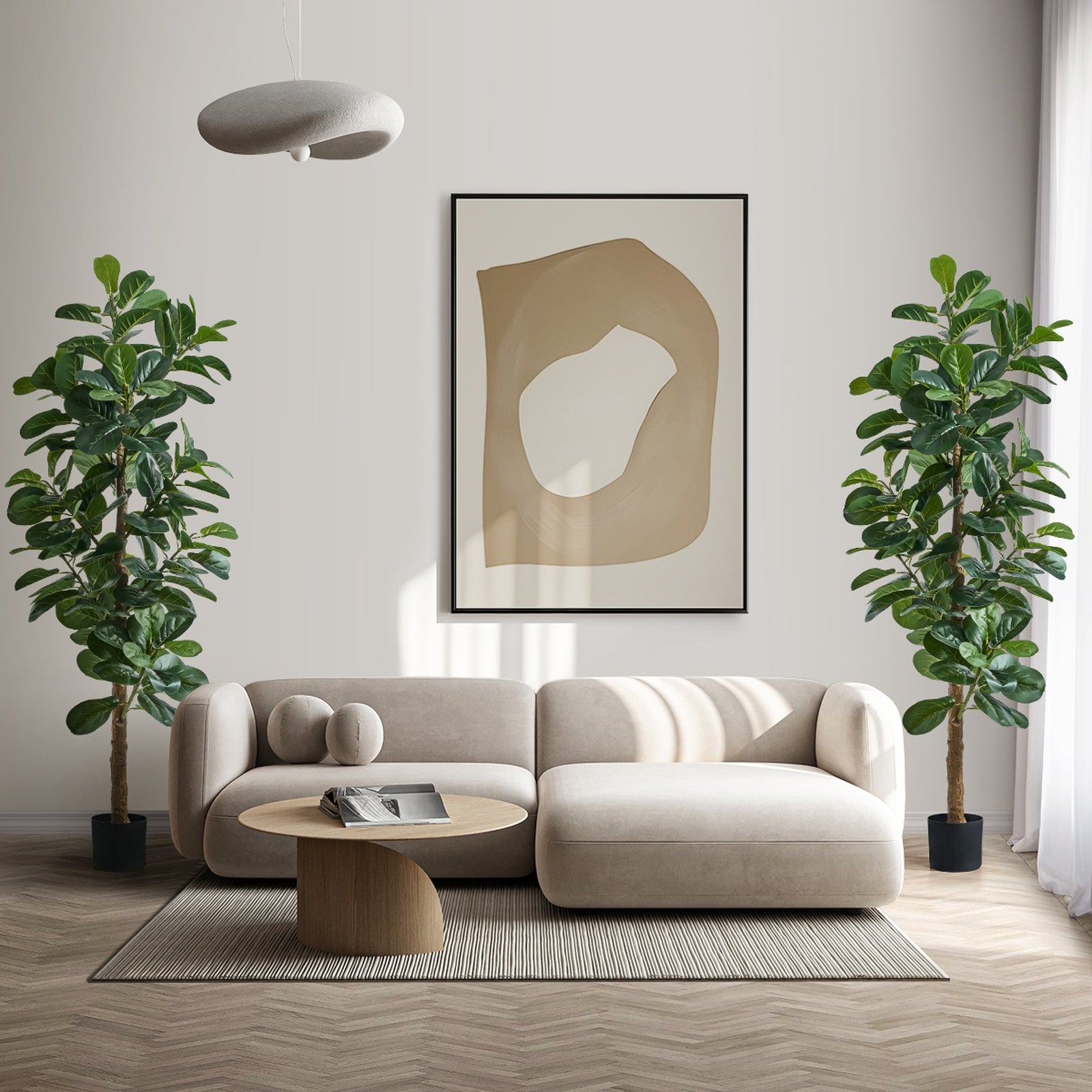 Livsip 2x Artificial Fiddle Leaf Fig Tree Lifelike Faux Plants Home Decor 180cm - Sunyee