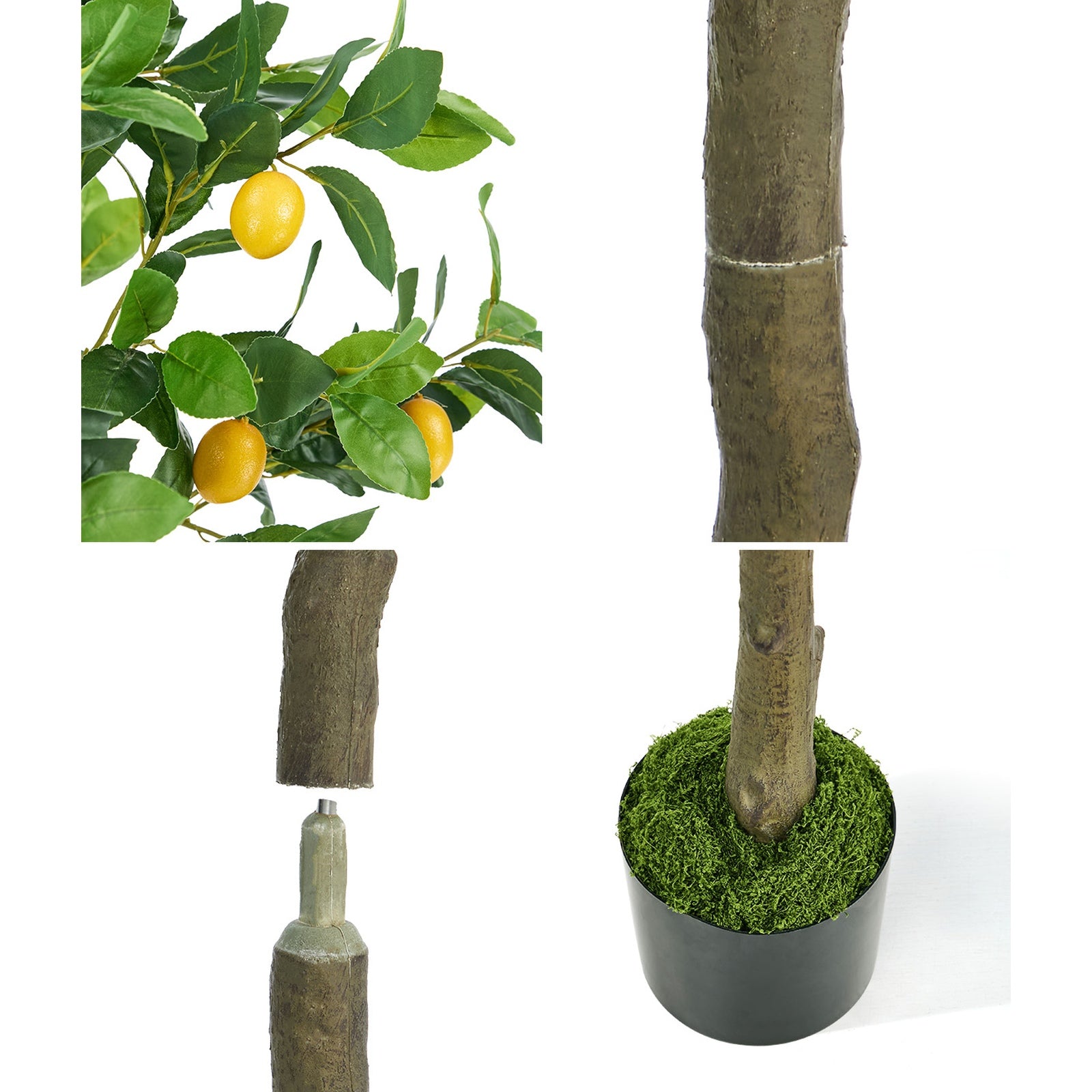 Livsip 2 Pack Artificial Lemon Tree 150cm Realistic Potted Faux Plant Home Decor