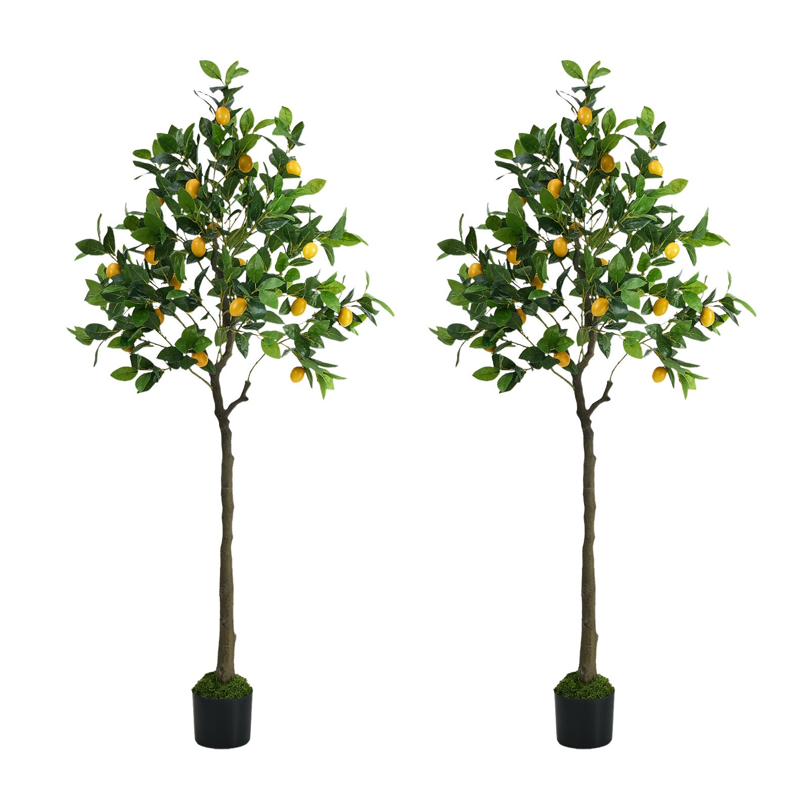 Livsip 2 Pack Artificial Lemon Tree 150cm Realistic Potted Faux Plant Home Decor