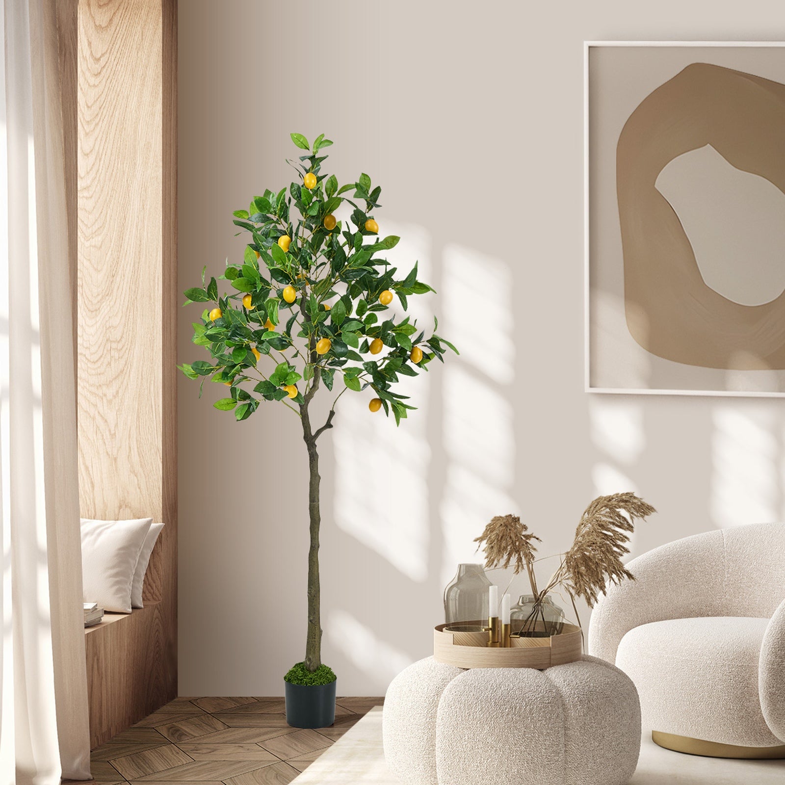 Livsip 150cm Artificial Lemon Tree Realistic Potted Faux Plant Home Decor