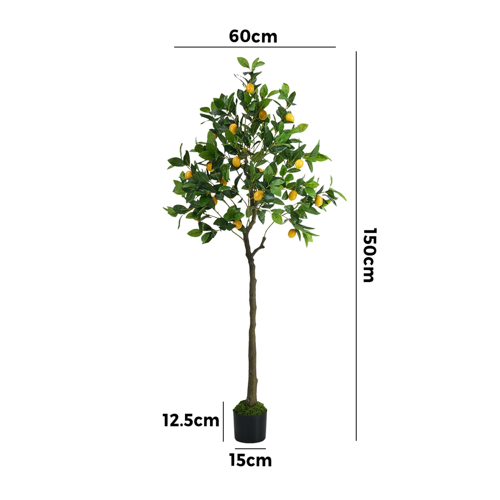 Livsip 150cm Artificial Lemon Tree Realistic Potted Faux Plant Home Decor