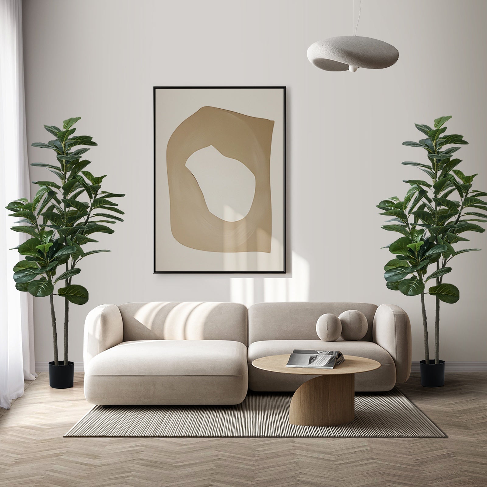 Livsip 2x Artificial Fiddle Leaf Fig Tree Lifelike Faux Plants Home Decor 150cm - Sunyee