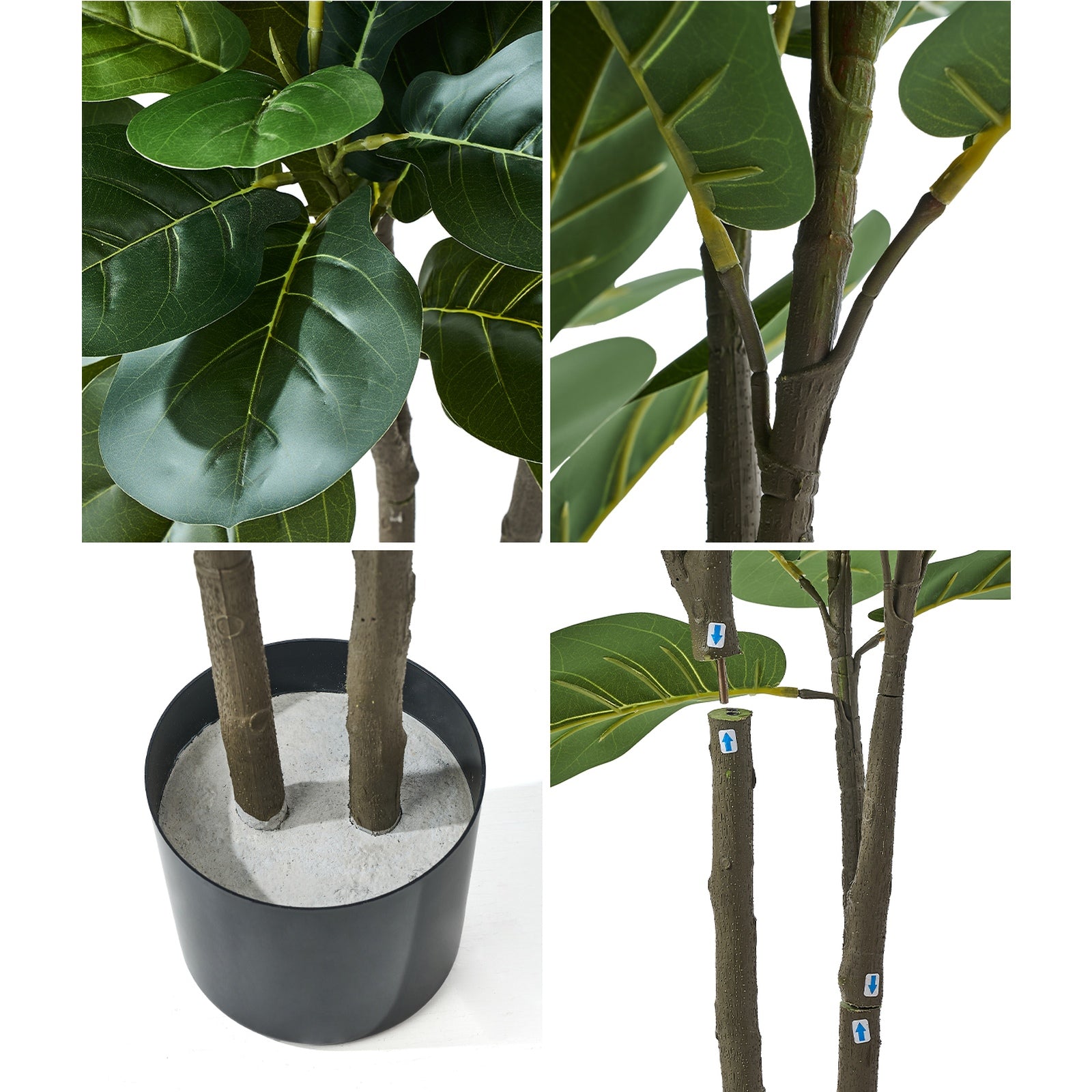 Livsip 150cm Artificial Fiddle Leaf Fig Tree Lifelike Faux Plants Home Decor - Sunyee