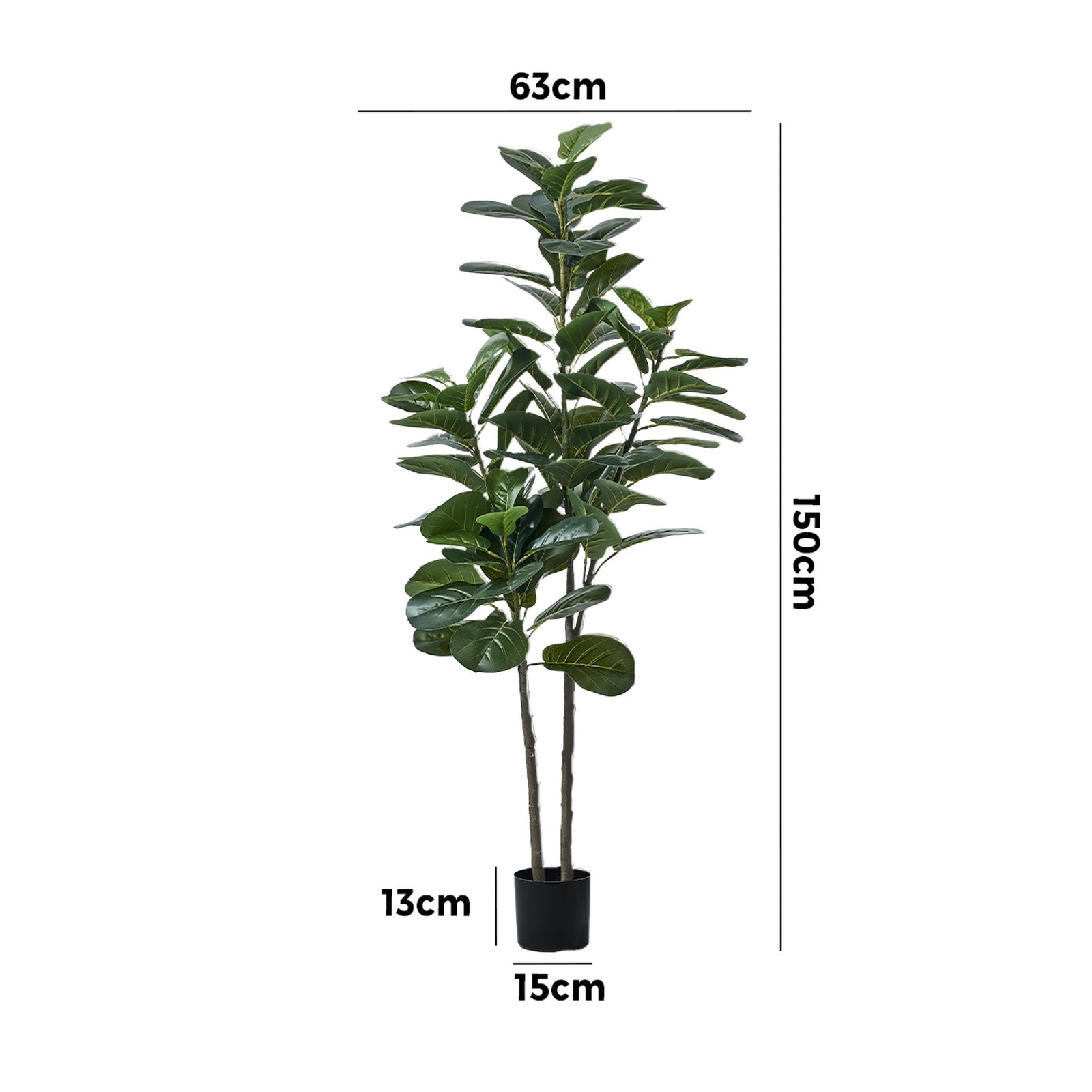 Livsip 150cm Artificial Fiddle Leaf Fig Tree Lifelike Faux Plants Home Decor - Sunyee