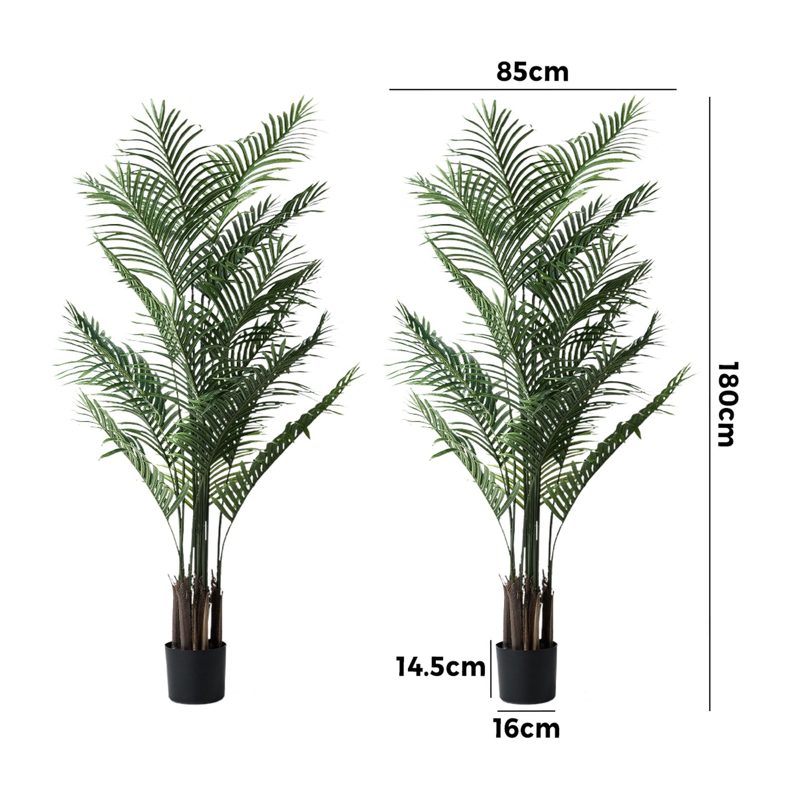 Livsip 2 Pack Artificial Palm Tree Faux Potted Plants Home Garden Decor 180cm - Sunyee