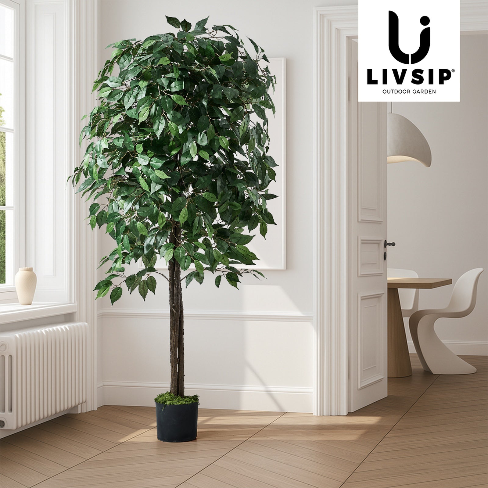 Livsip 180cm Artificial Ficus Tree Lifelike Faux Potted Plants Home Garden Decor - Sunyee