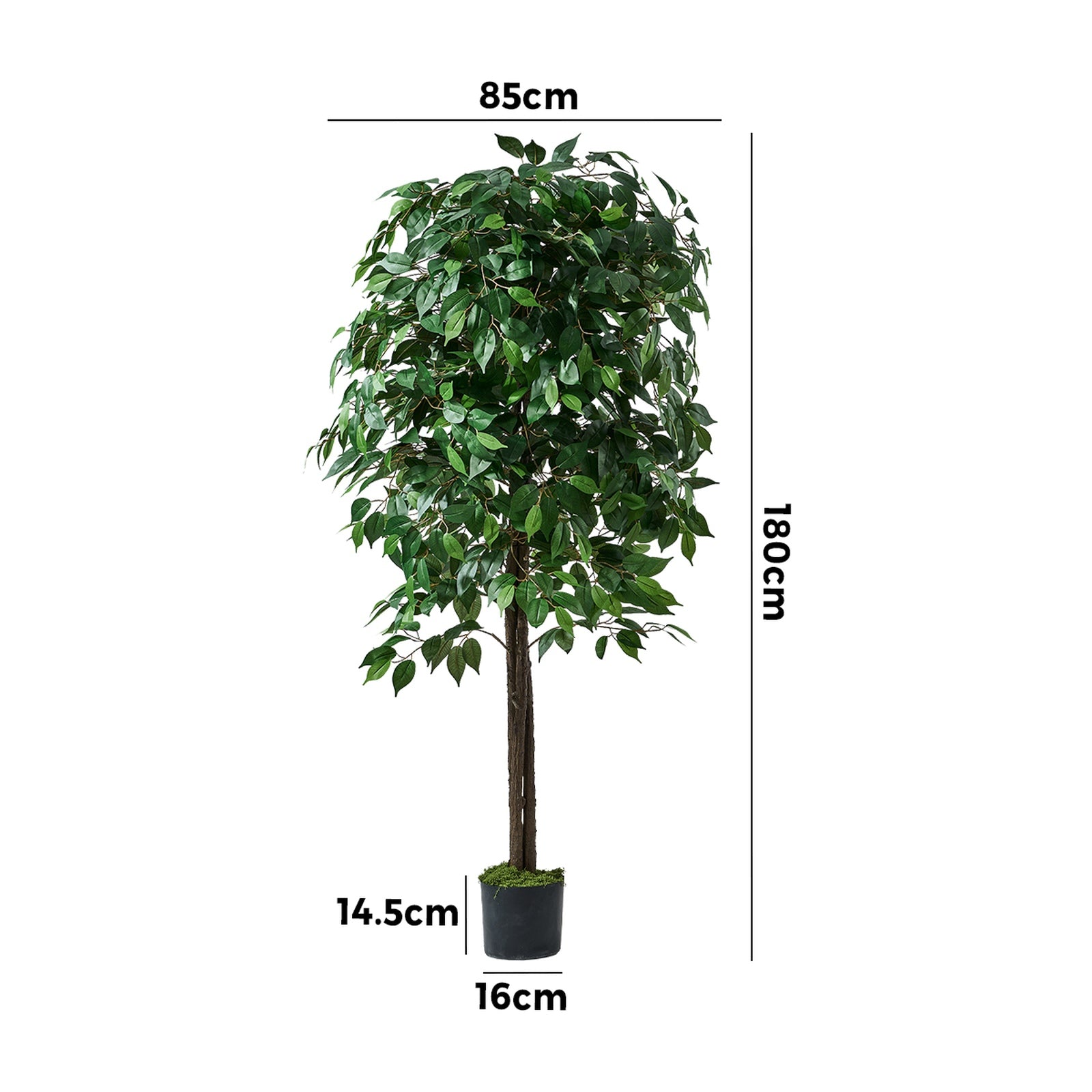 Livsip 180cm Artificial Ficus Tree Lifelike Faux Potted Plants Home Garden Decor - Sunyee