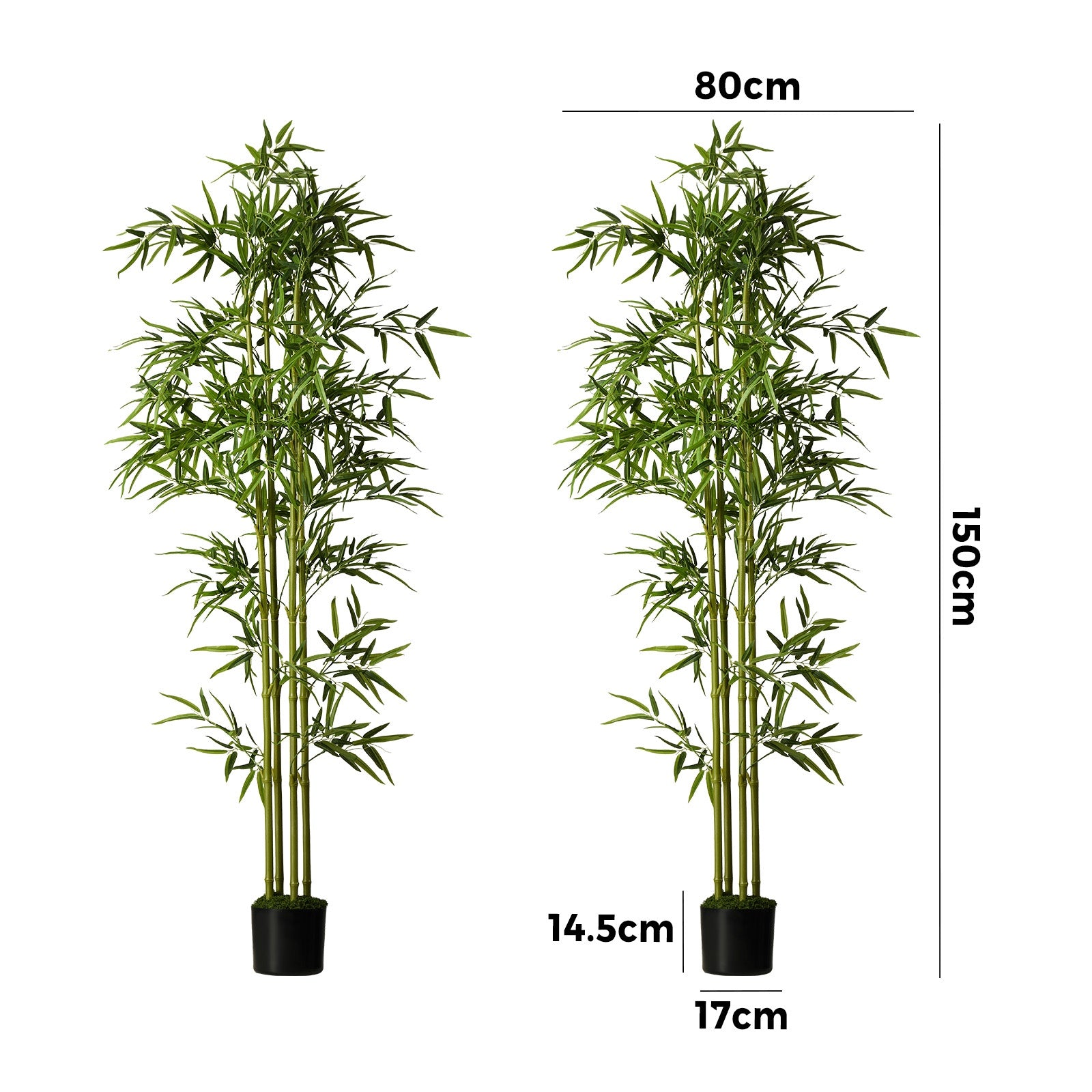 Livsip 2 Pack Artificial Bamboo Tree 150cm Potted Faux Plant Outdoor Home Decor