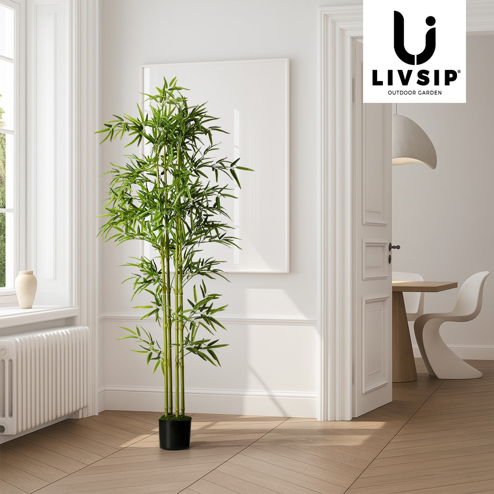 Livsip 150cm Artificial Bamboo Tree Realistic Potted Faux Plant Home Decor